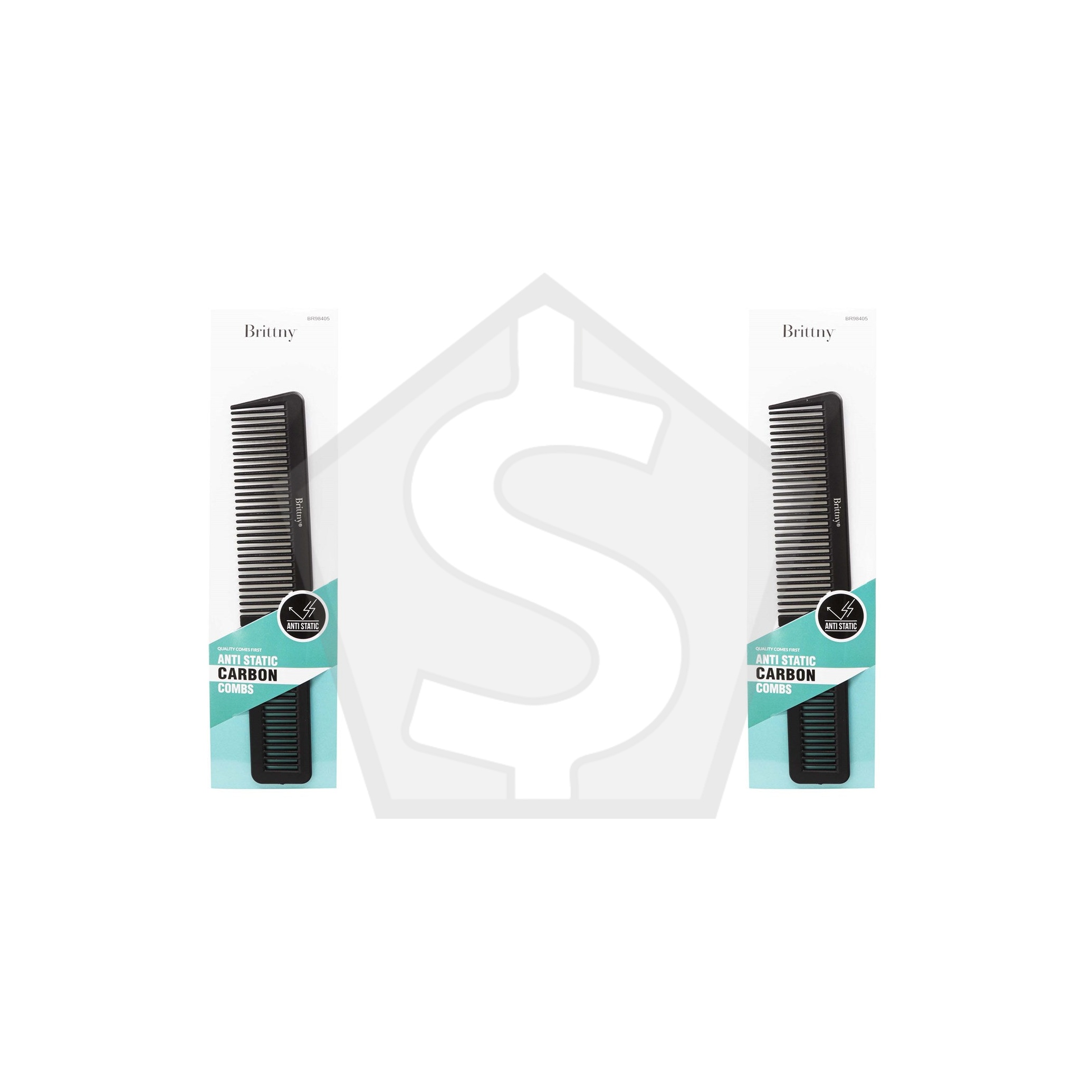 BRITTNY Anti Static Carbon Clipper Cutting Comb - Pack of 2