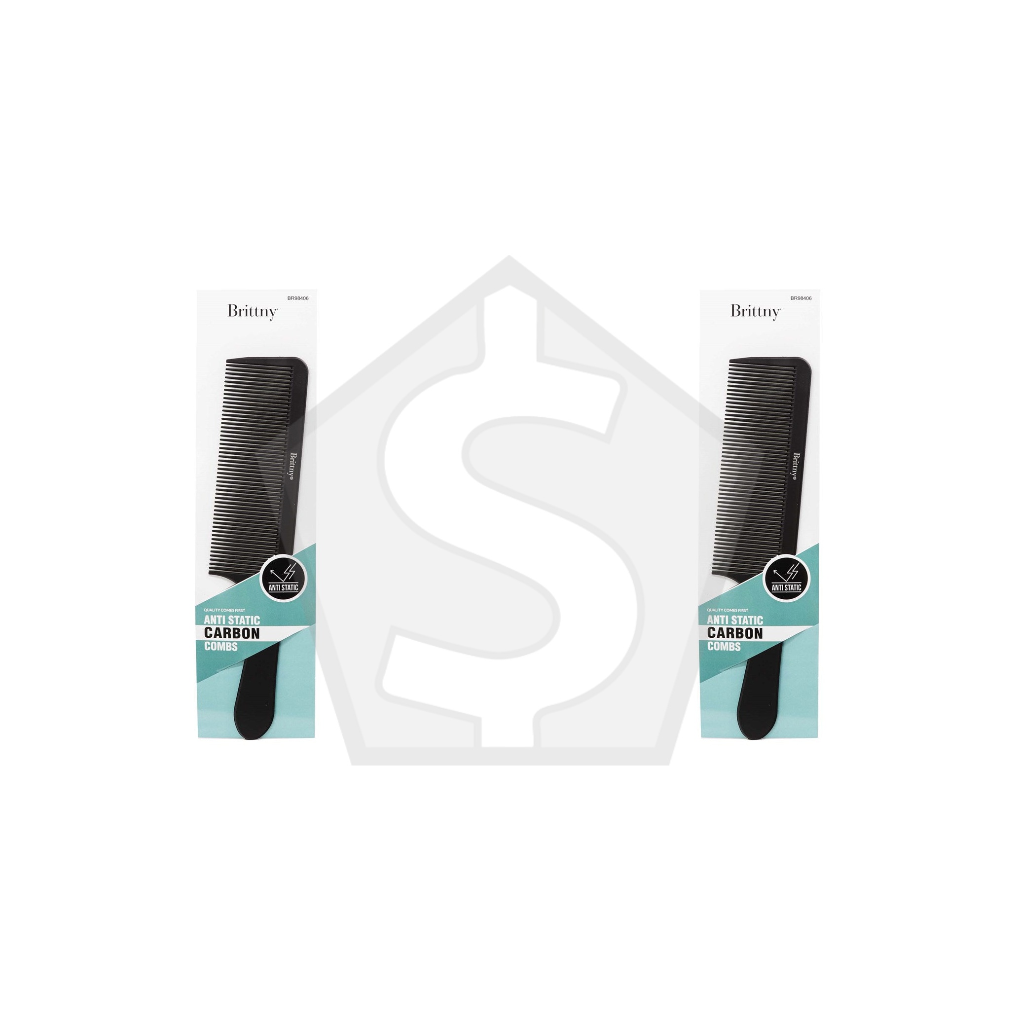 Bundle of 2 - BRITTNY Anti Static Carbon Handle Comb