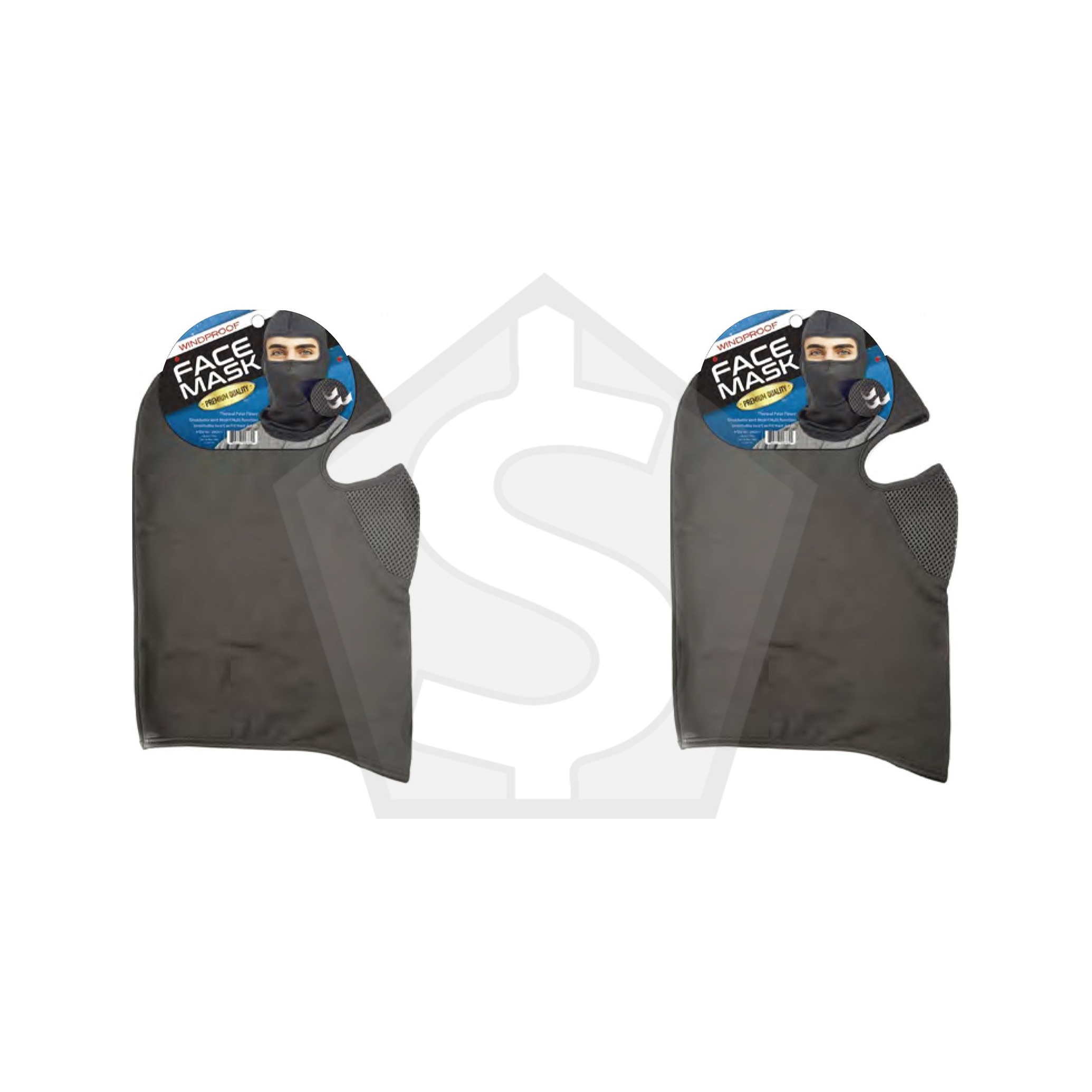 XO WINTER COLLECTION Wind Proof Thermal Polar Fleece Face Mask #Black - Pack of 2