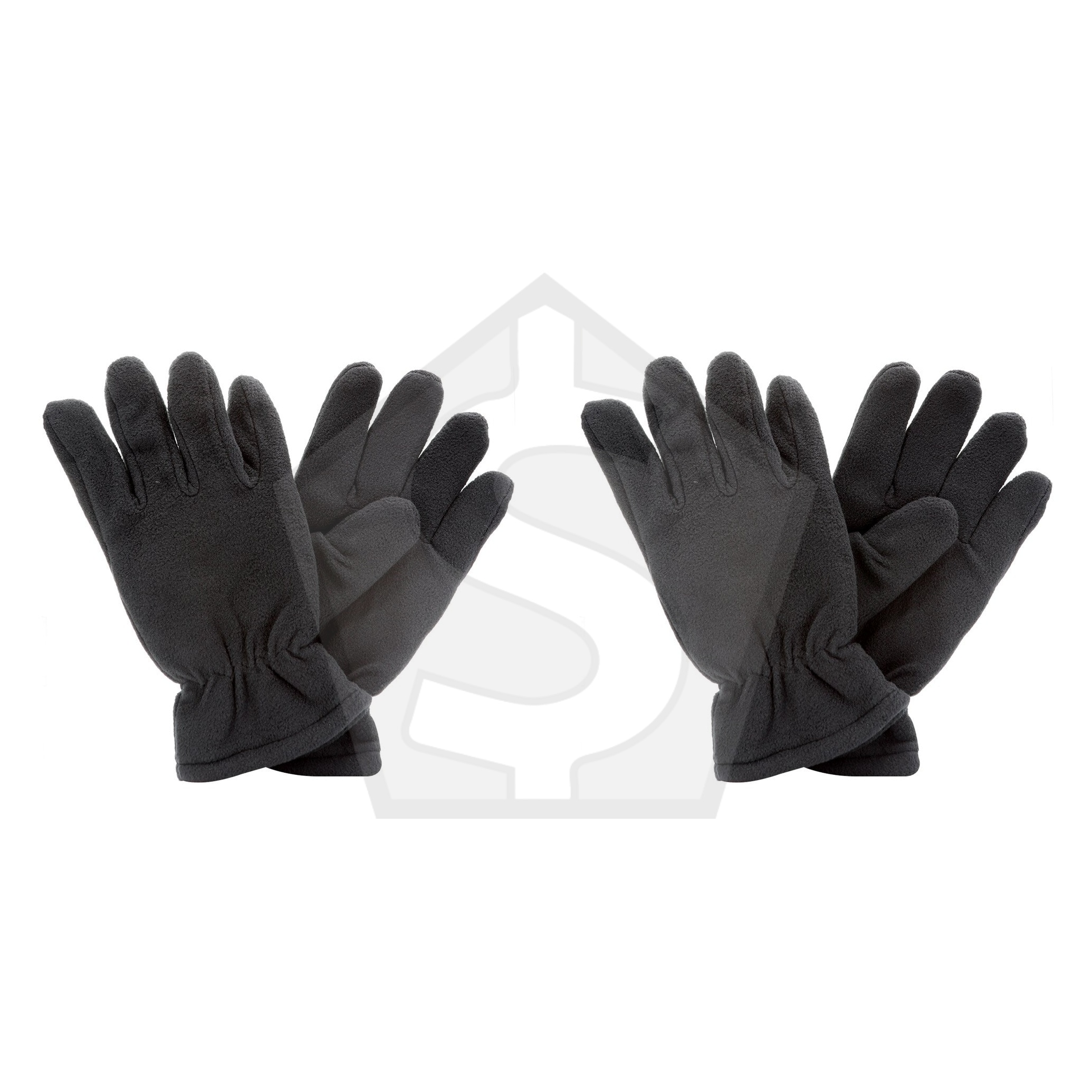 Bundle of 2 - XO WINTER COLLECTION Men's Soft Polar Fleece Gloves Black