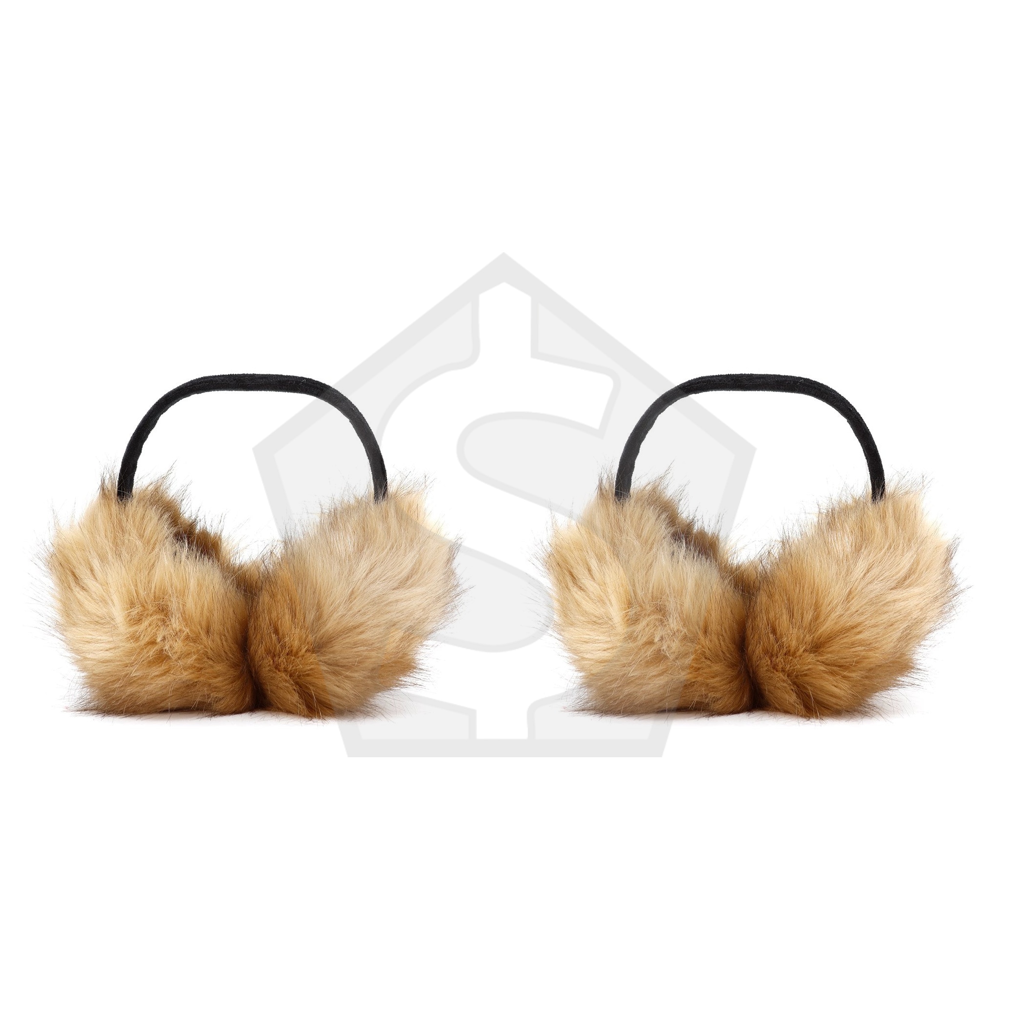 XO WINTER COLLECTION Fur Ear Muff Super Jumbo - Carmel - Pack of 2