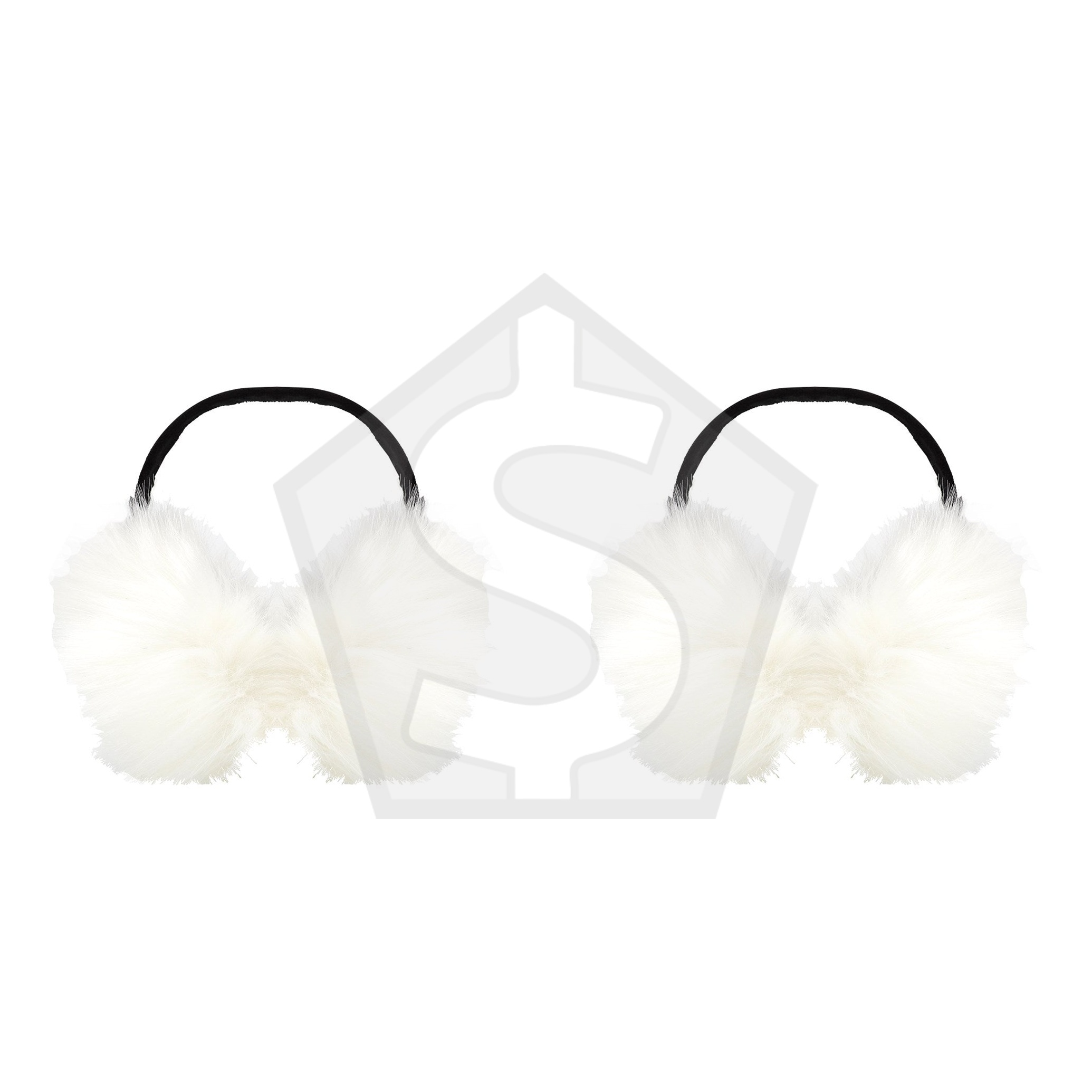Bundle of 2 - XO WINTER COLLECTION Fur Ear Muff Super Jumbo - White