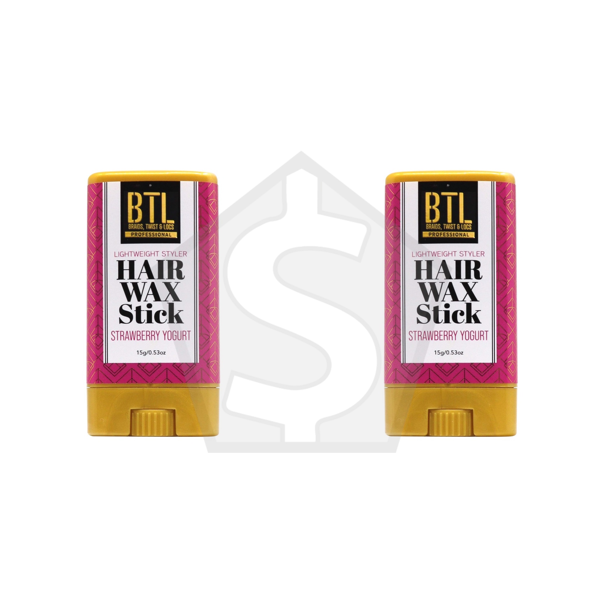BTL Hair Wax Stick (0.53oz) - Strawberry Yogurt - Pack of 2