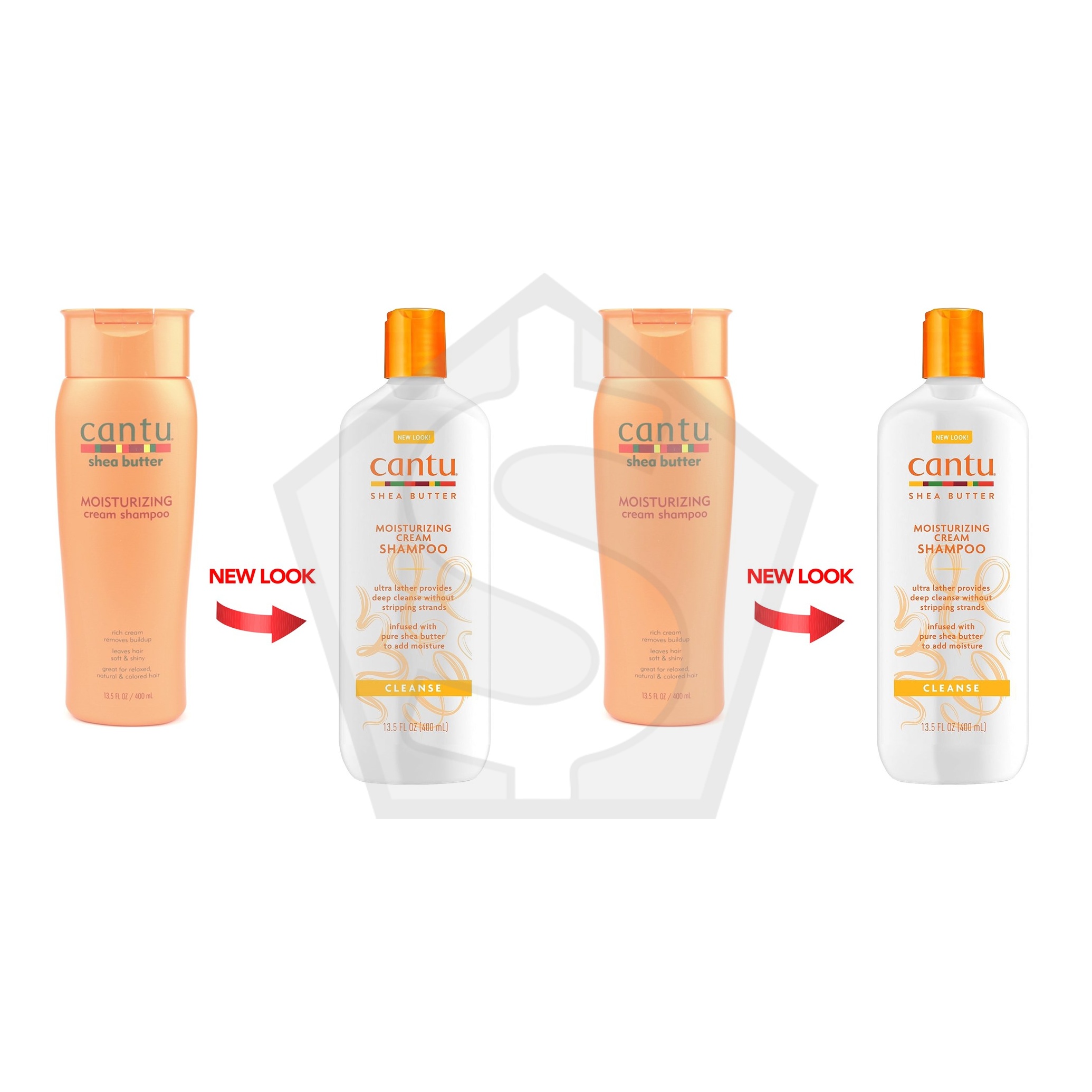 CANTU Shea Butter Moisturizing Cream Shampoo (13.5oz) - Pack of 2
