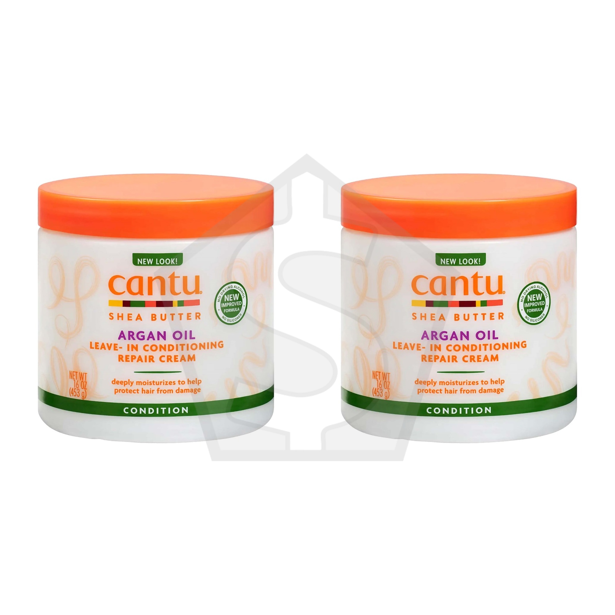 CANTU Shea Butter Argan Oil Leave In Conditioning Repair Cream (16oz) - Pack of 2