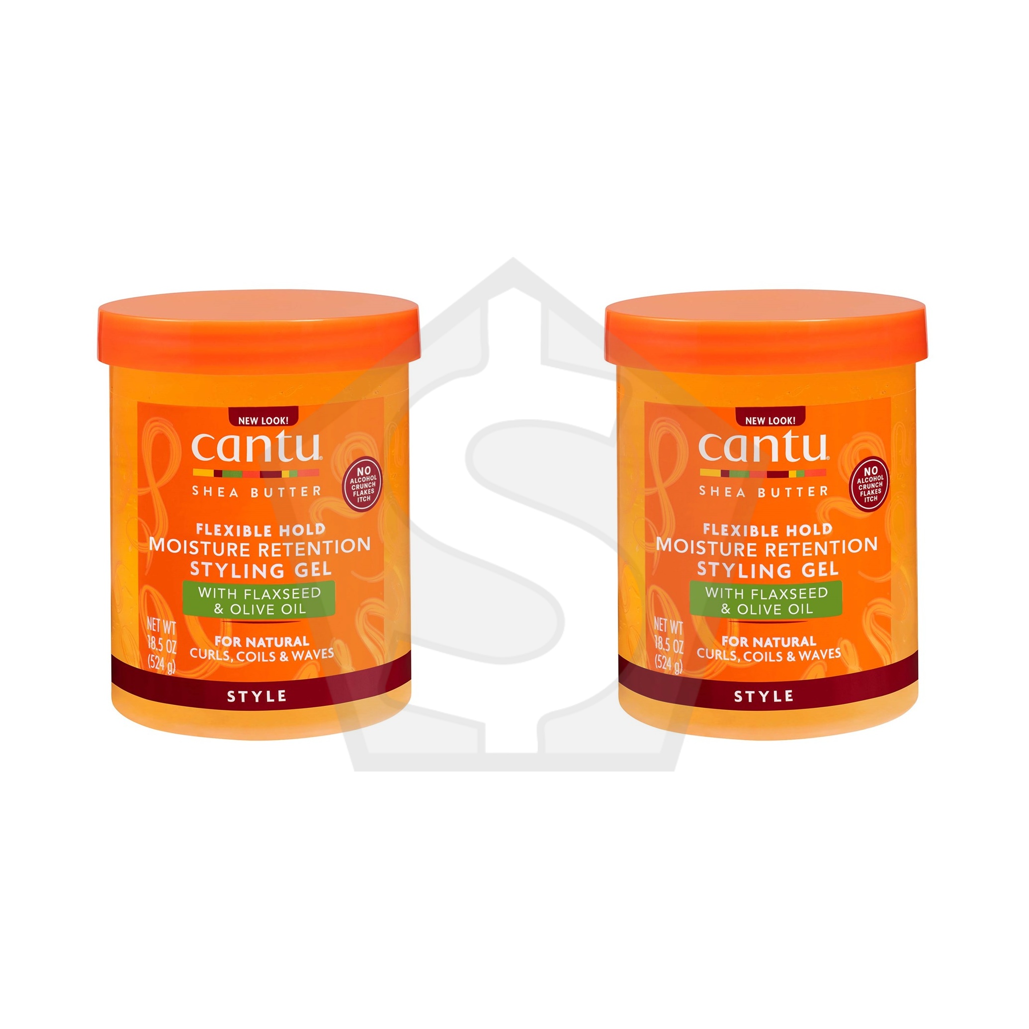 CANTU Moisture Retention Styling Gel with Flaxseed & Olive Oil (18.5oz) - Pack of 2