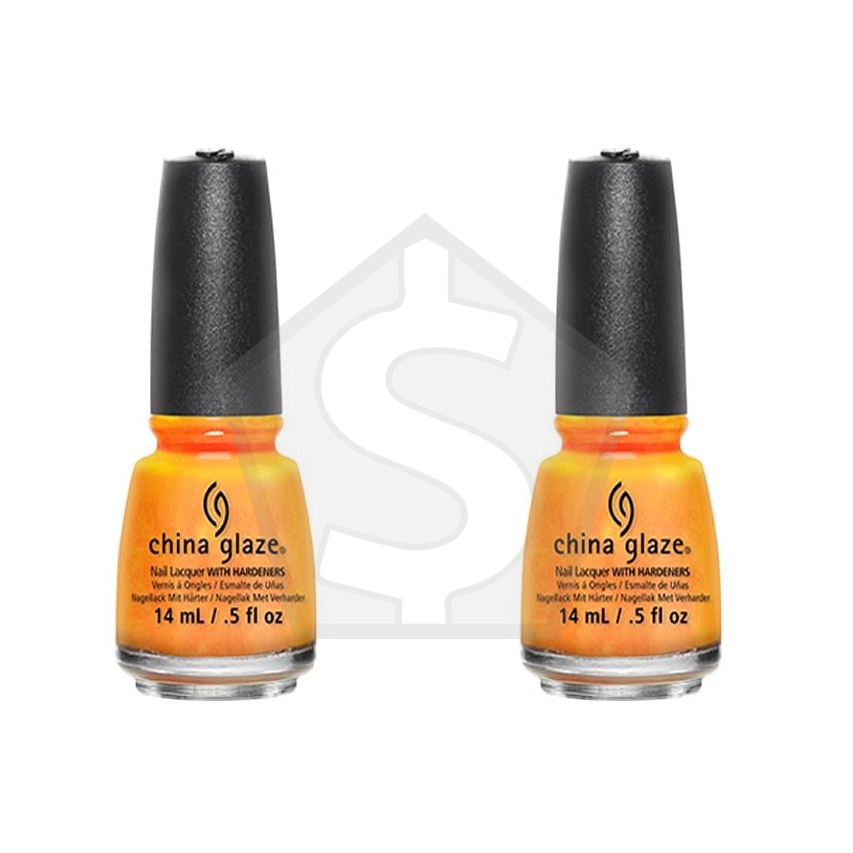 CHINA GLAZE  Nail Lacquer (0.5 fl.oz/14ml) - Sun Worshiper (Discontinued) - Pack of 2