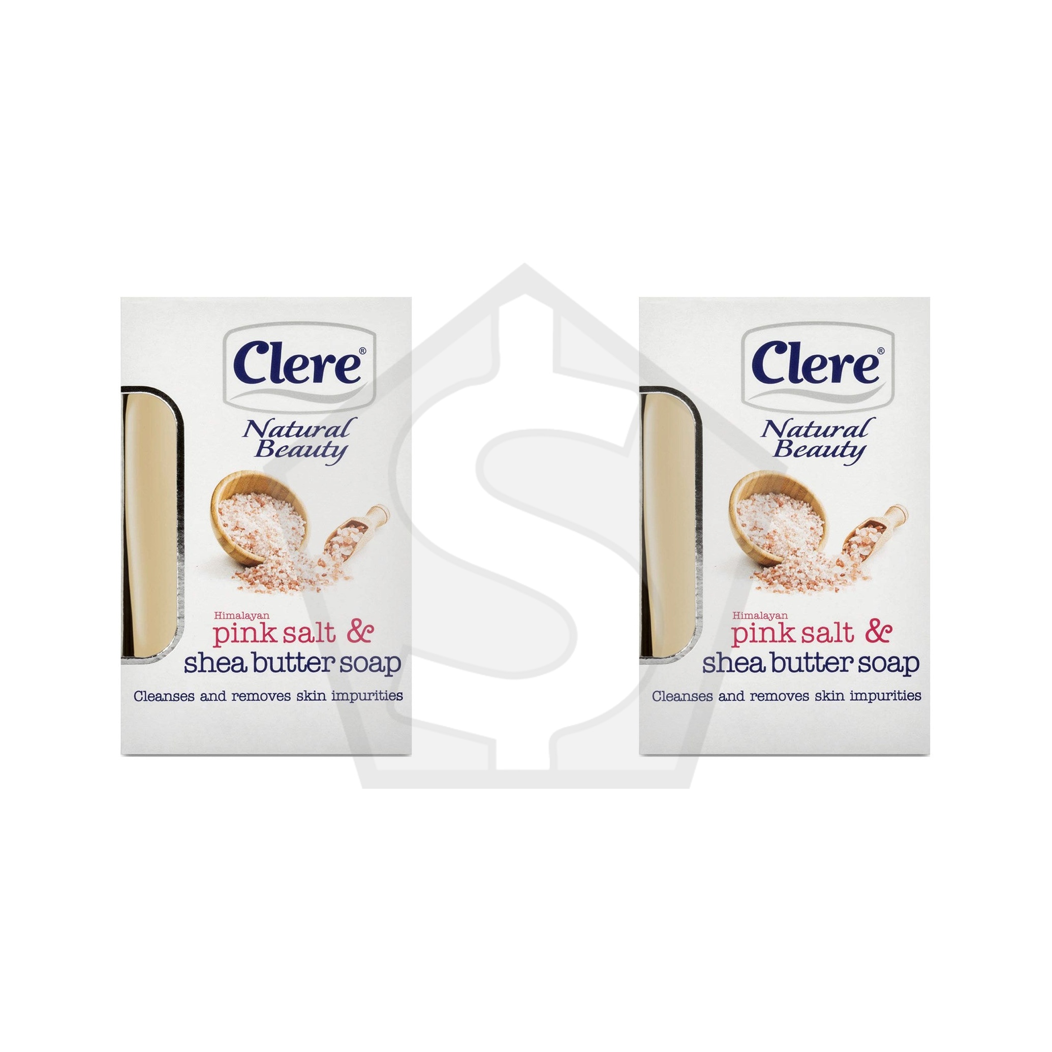 CLERE Pink Salt & Shea Butter Soap (150g/5.2oz) - Pack of 2
