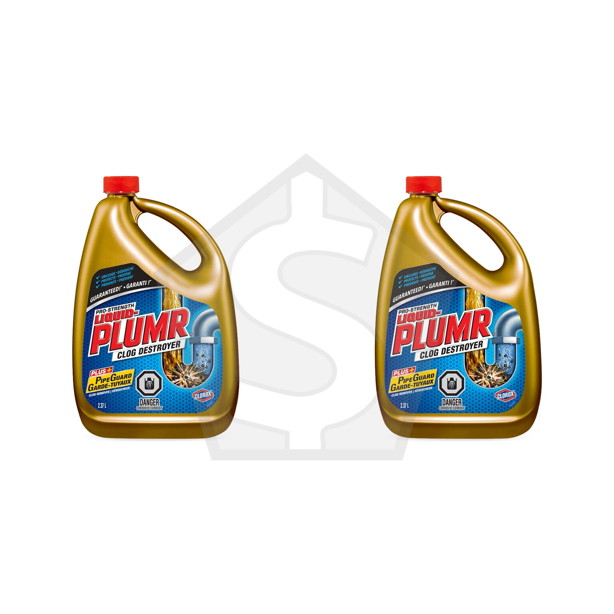 CLOROX LIQUID PLUMR Clog Destroyer + Pipe Guard - 2.37L - Pack of 2