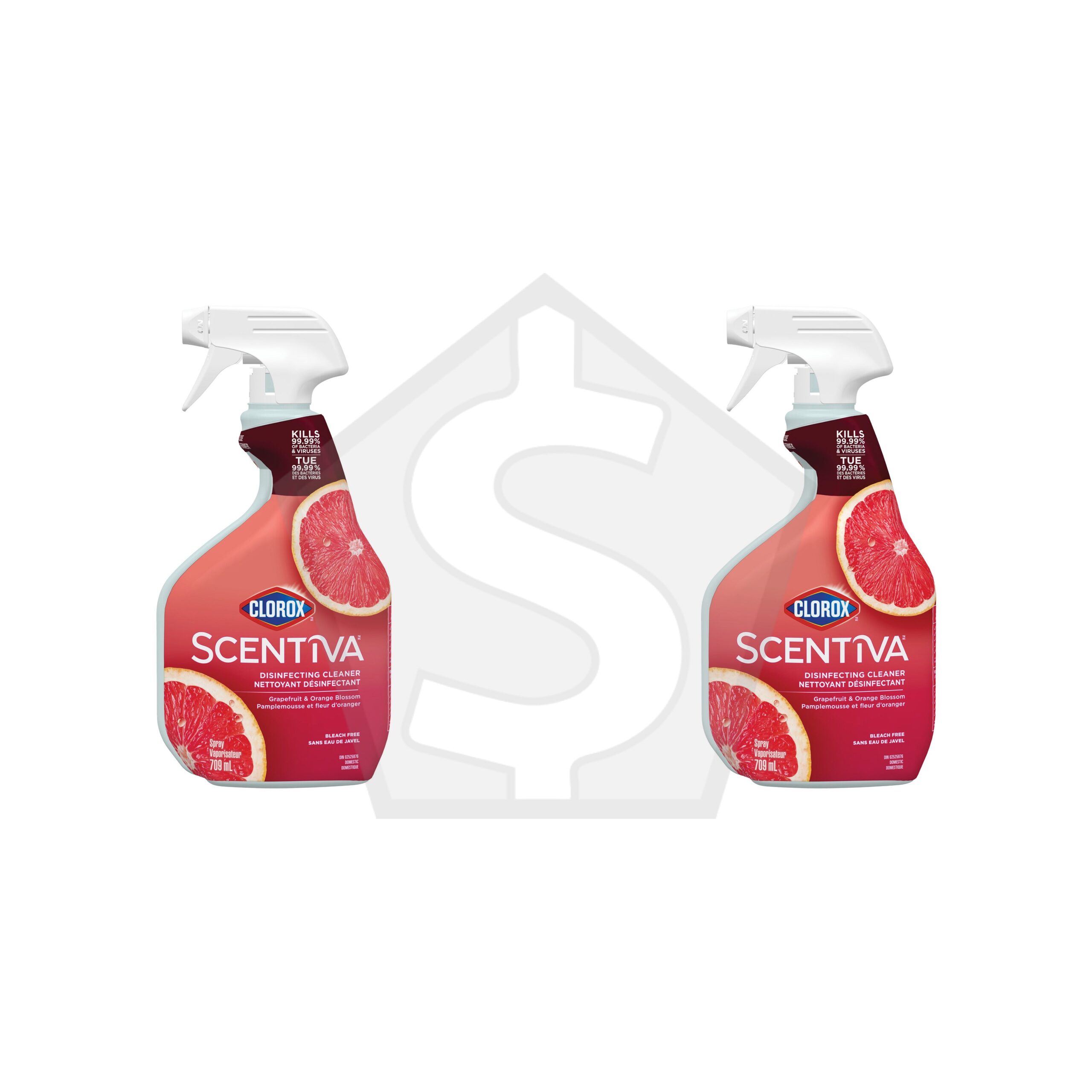 Bundle of 2 - CLOROX Scentiva Disinfecting Cleaner (709ML) - Grapefruit and Orange Bloosom