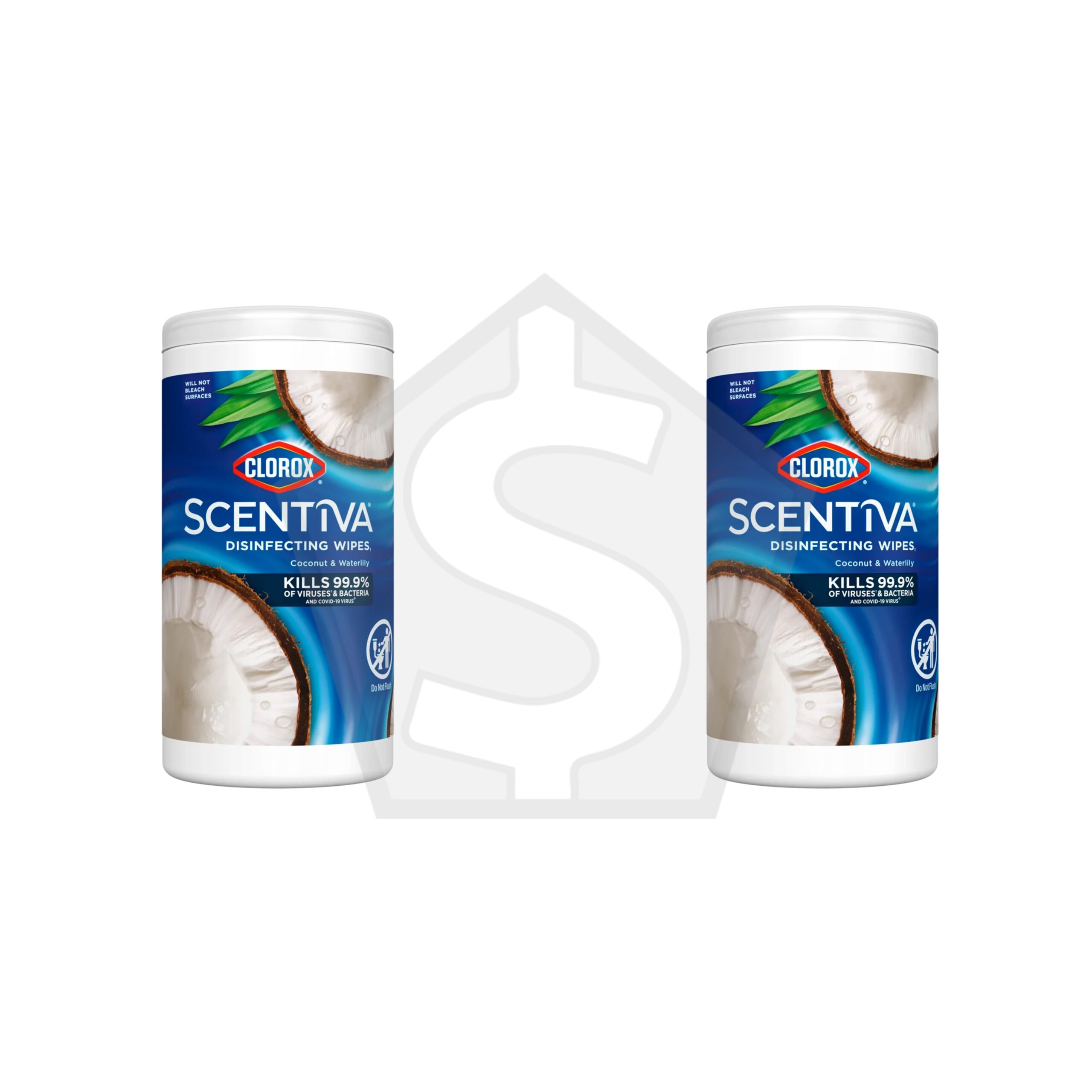 Bundle of 2 - CLOROX Scentiva Disinfecting Wipes (75ct) - Coconut and Waterlily