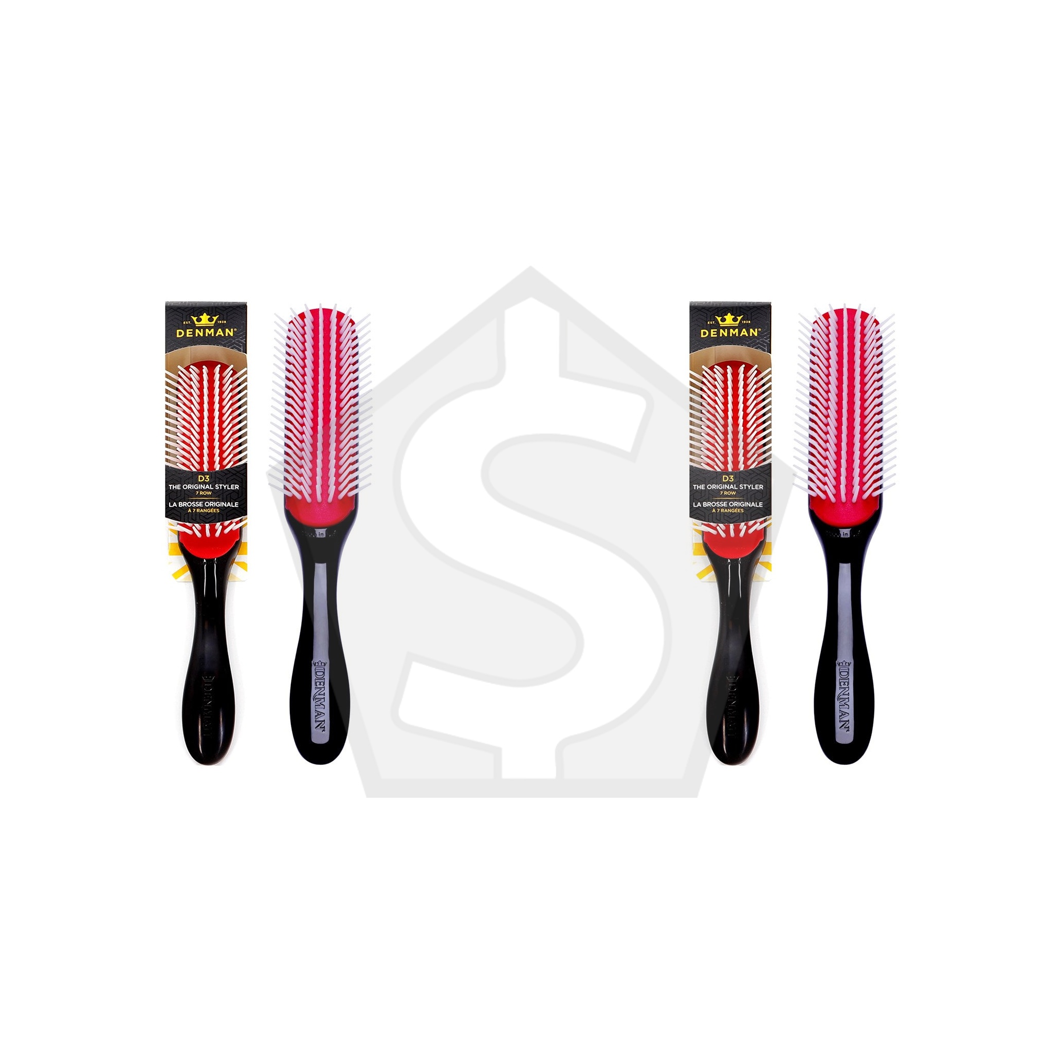 DENMAN Original 7 Row Classic Styling Brush - Pack of 2