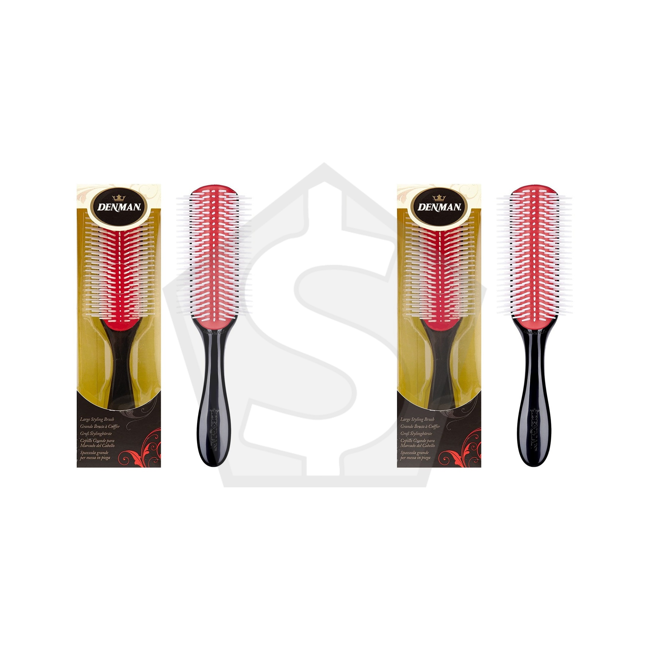 Bundle of 2 - DENMAN 9 Row Classic Styling Brush [Large]