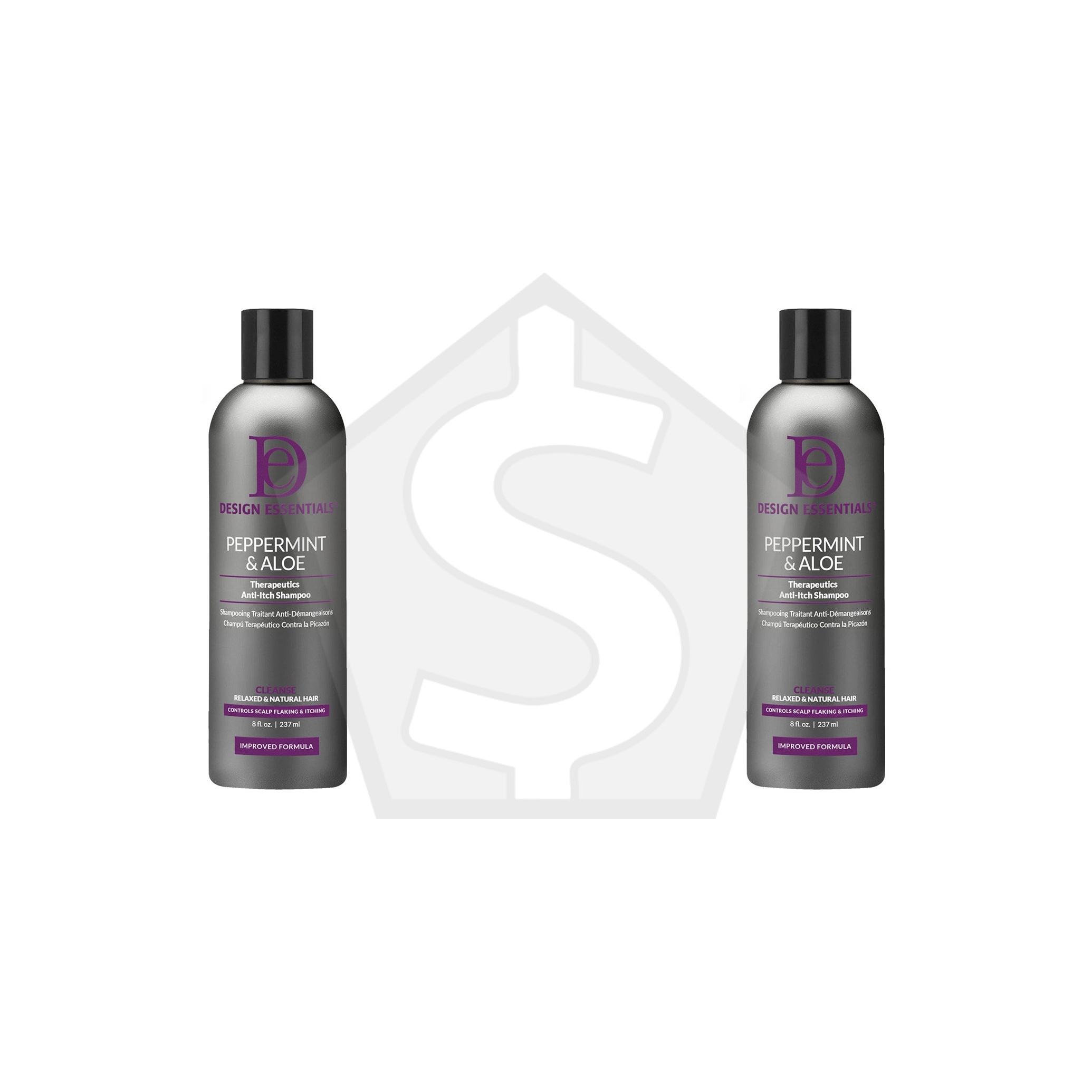 DESIGN ESSENTIALS Peppermint & Aloe Therapeutics Anti-Itch Shampoo (8oz) - Pack of 2