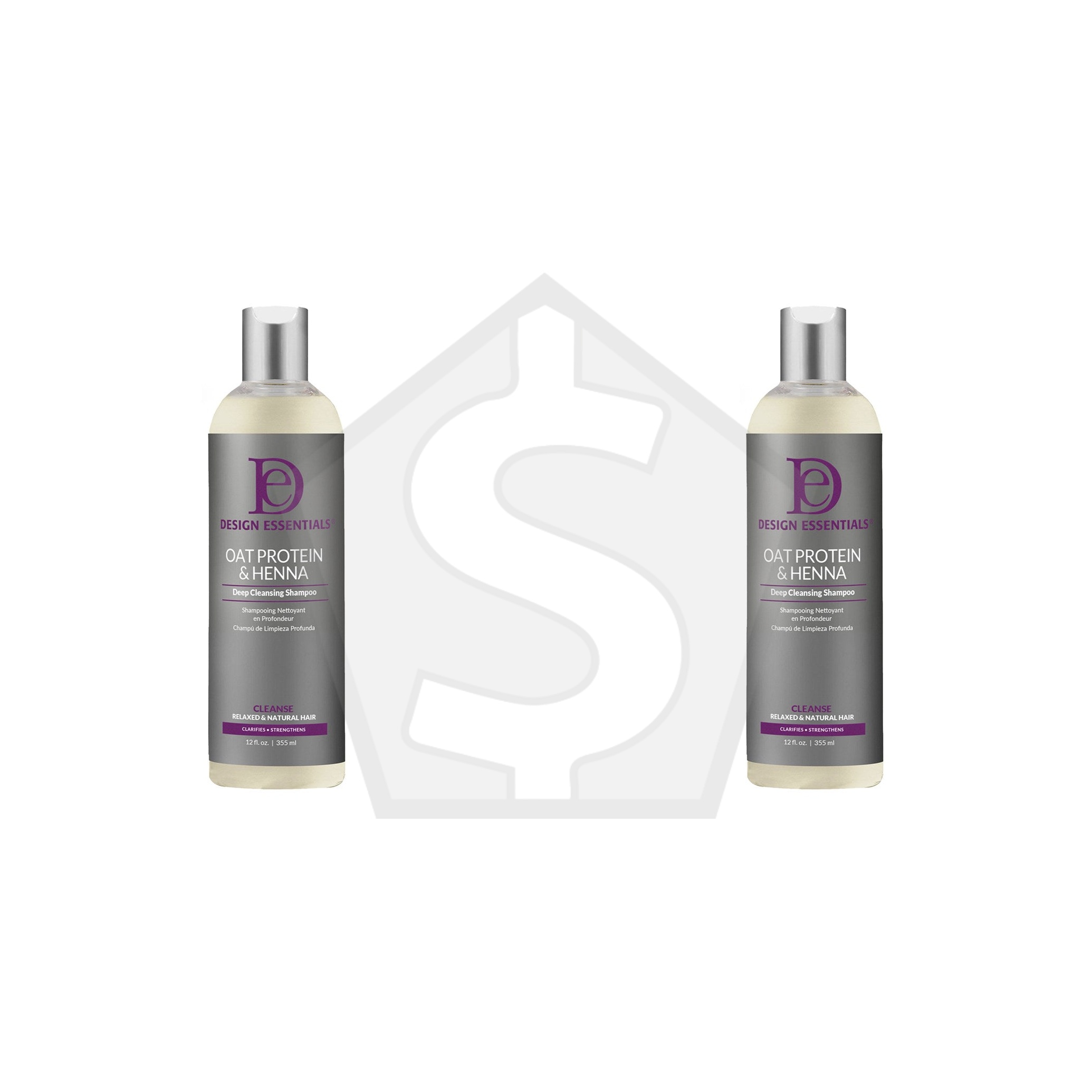 Bundle of 2 - DESIGN ESSENTIALS Oat Protein & Henna Deep Cleansing Shampoo (12oz)