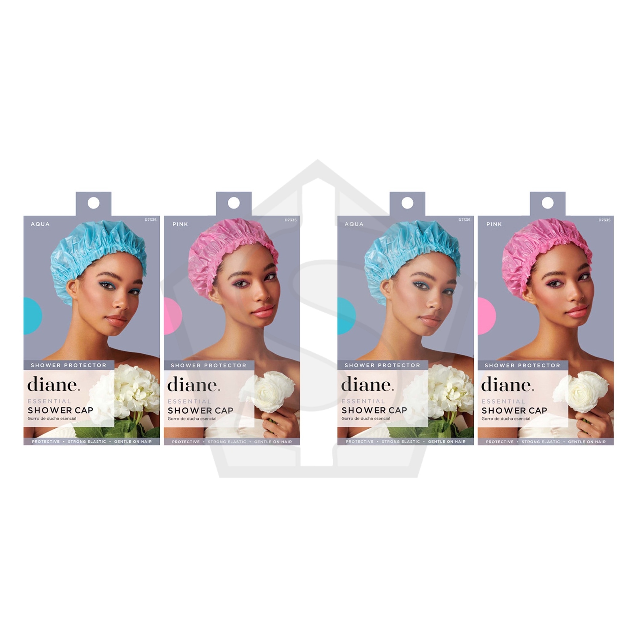 DIANE Essential Shower Cap - Assorted - Pack of 2