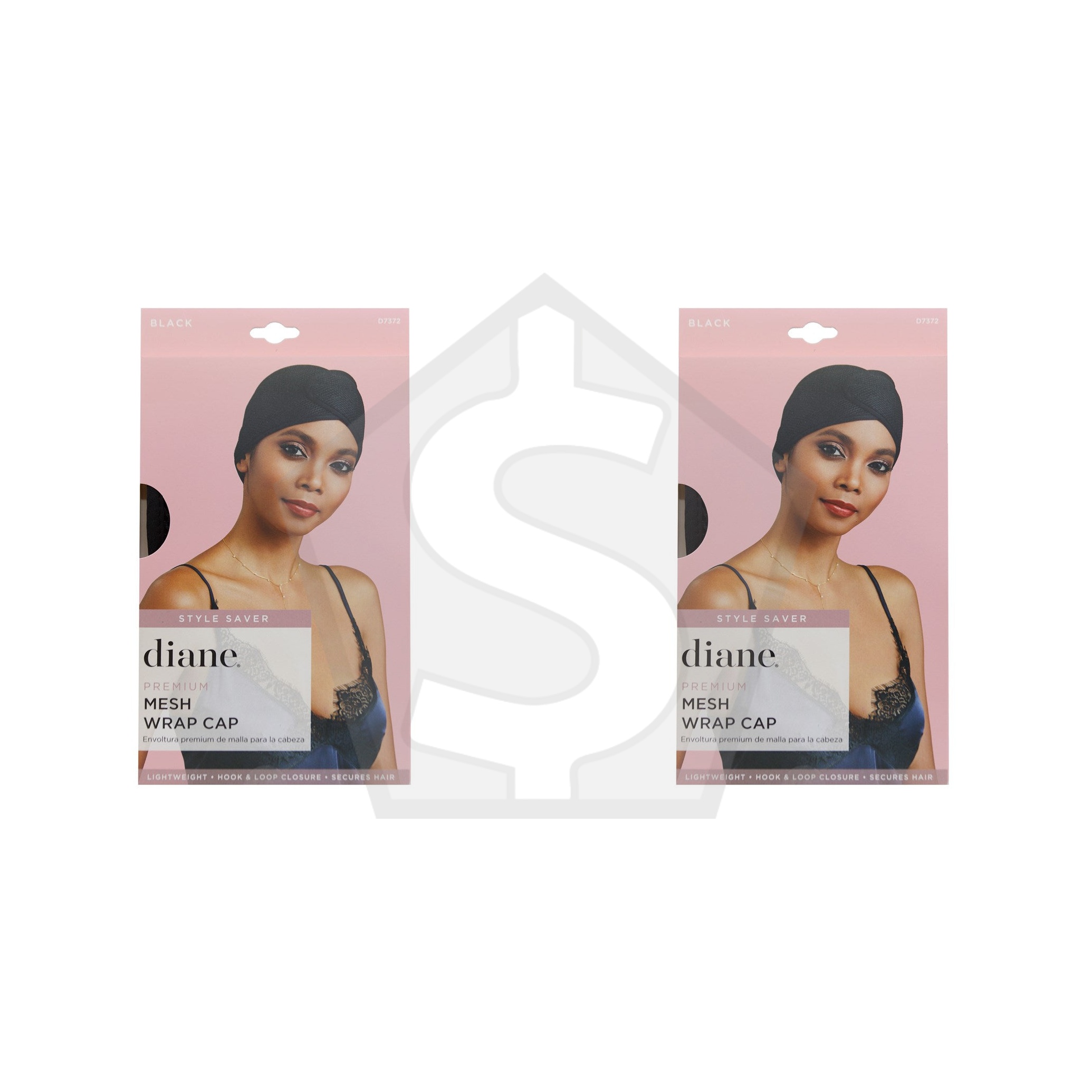 Bundle of 2 - DIANE Premium Mesh Wrap Cap Black