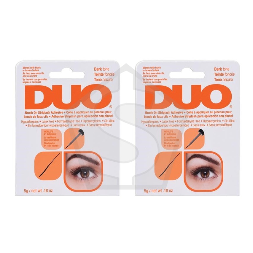 DUO Brush On Strip Lash Adhesive [Dark] (0.18oz) - Pack of 2