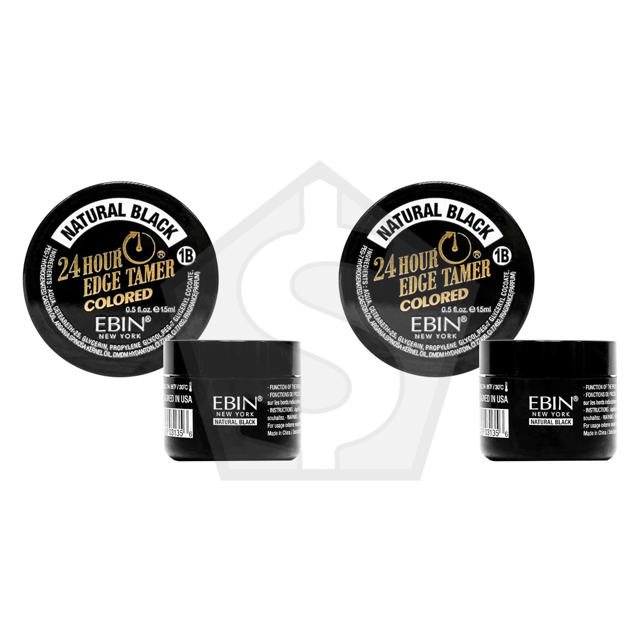 EBIN 24 Hour Colored Edge Tamer (0.5oz) - 1B Natural Black - Pack of 2