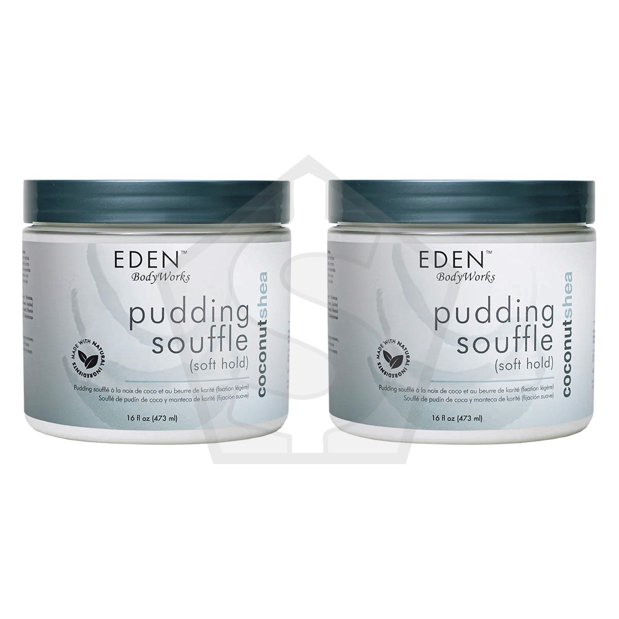 EDEN BODYWORKS Coconut Shea Natural Pudding Souffle (16oz) - Pack of 2