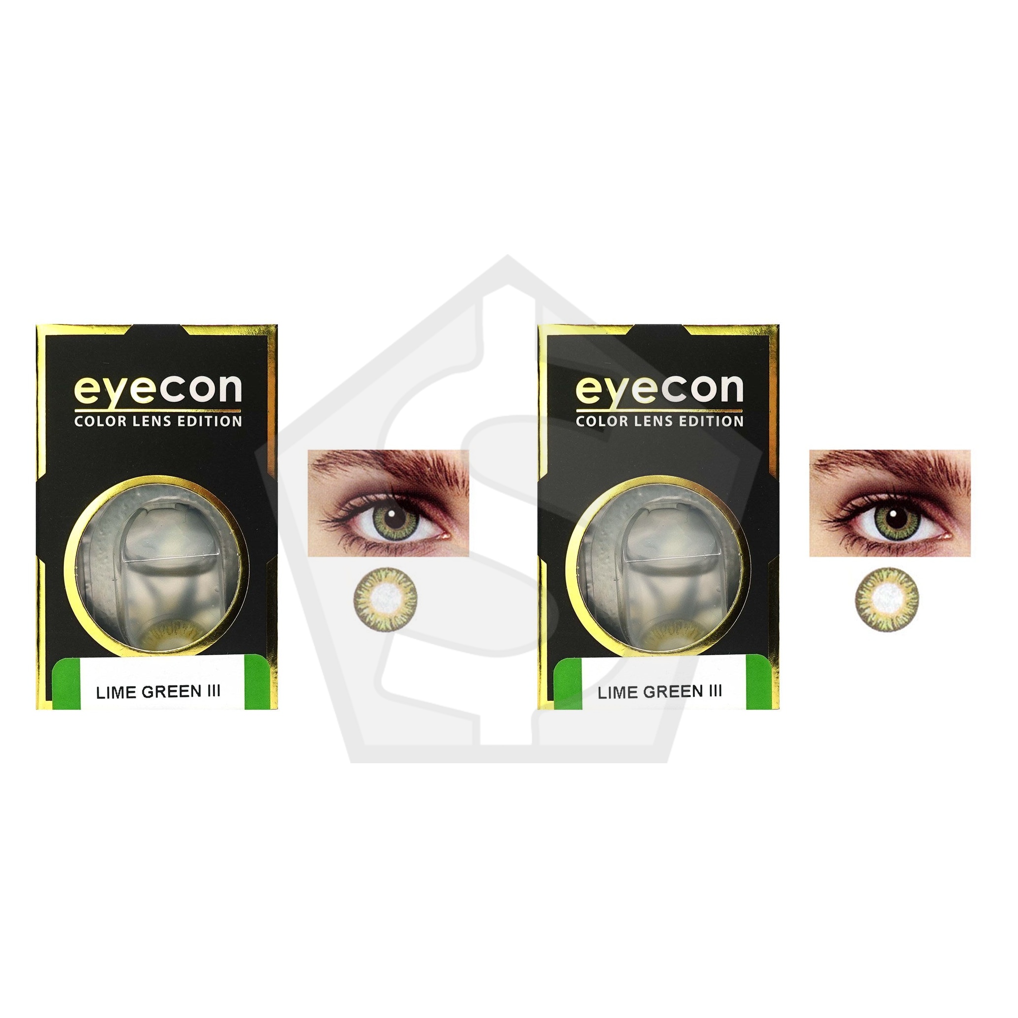 EYECON Color Lenses - (3Tone) - Lime Green3 #CL306 - Pack of 2