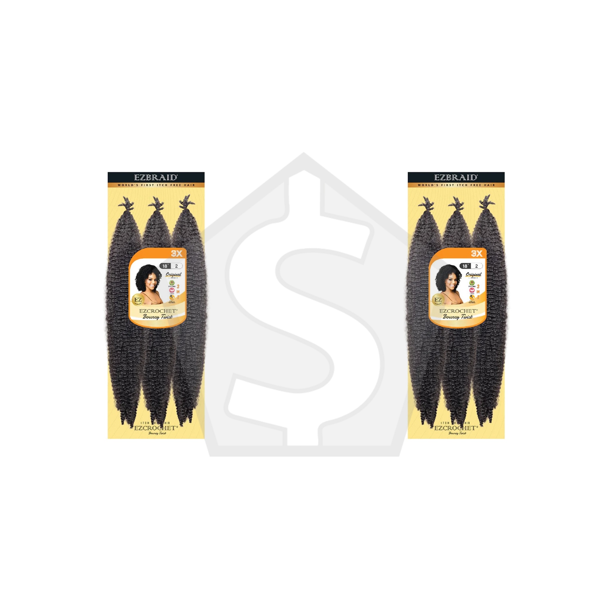 Bundle of 2 - EZBRAID Ezcrochet 3X Bouncy Twist Braid (18inch) - 2