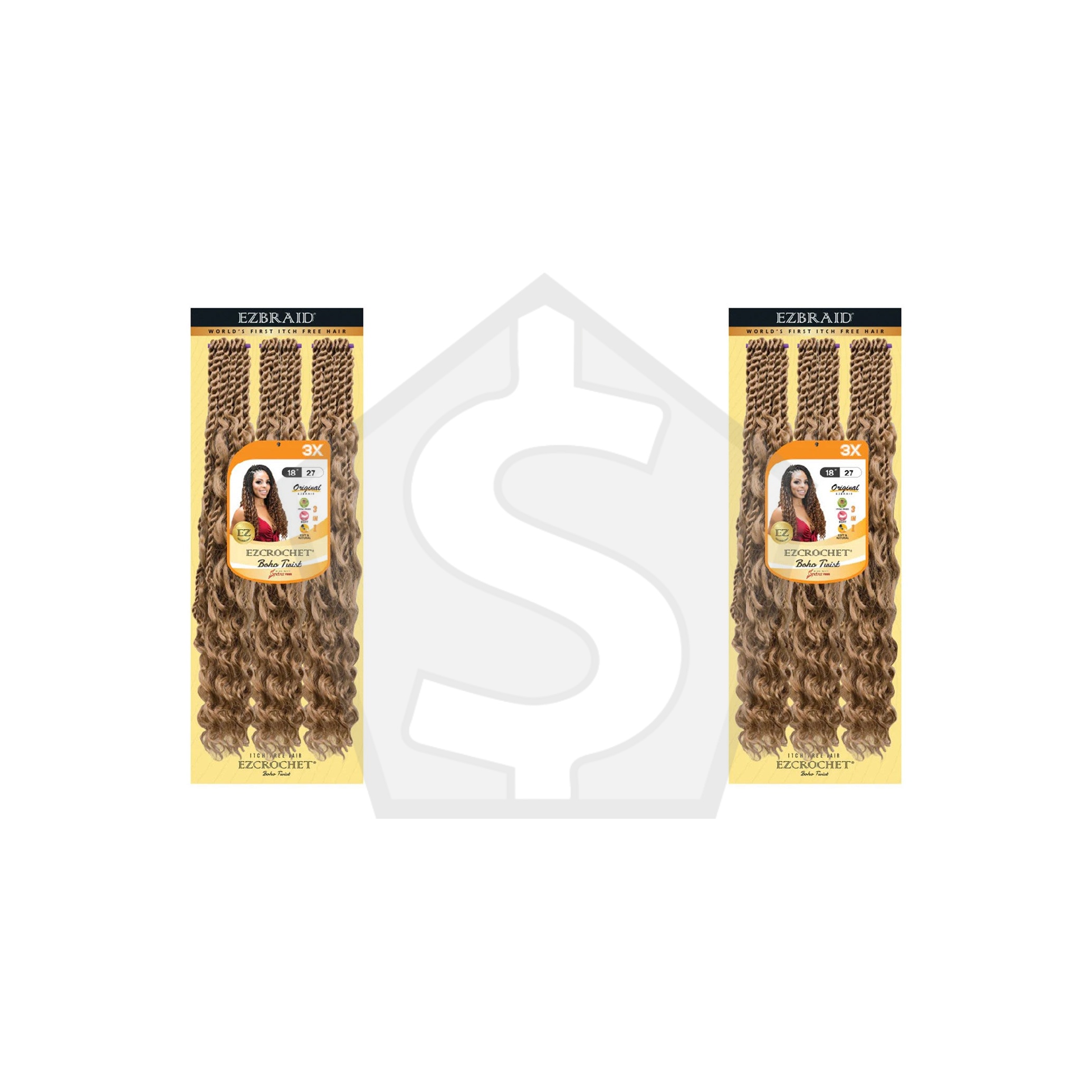 EZBRAID Ezcrochet 3X Boho Twist Braid (18inch) - 27 - Pack of 2