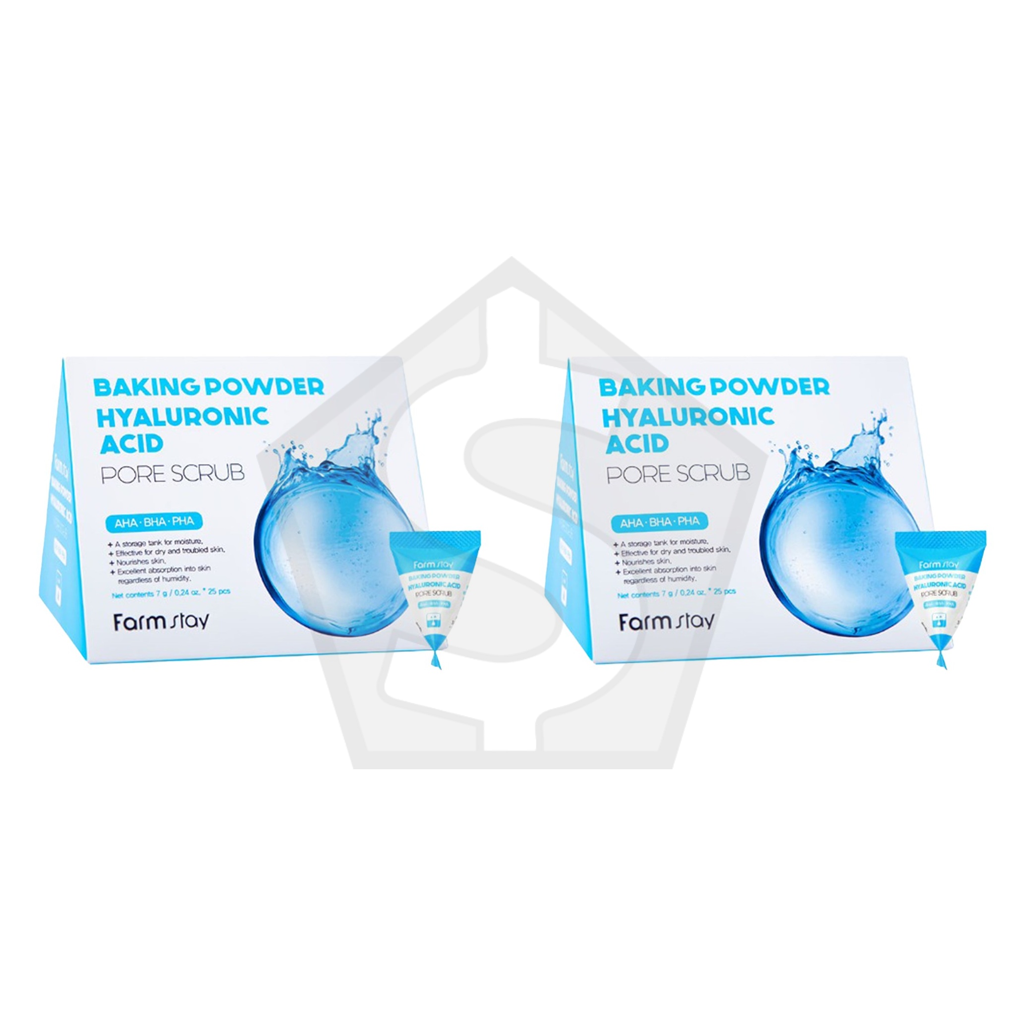Bundle of 2 - FARMSTAY Baking Powder Hyaluronic Acid Pore Scrub (0.24oz*25)