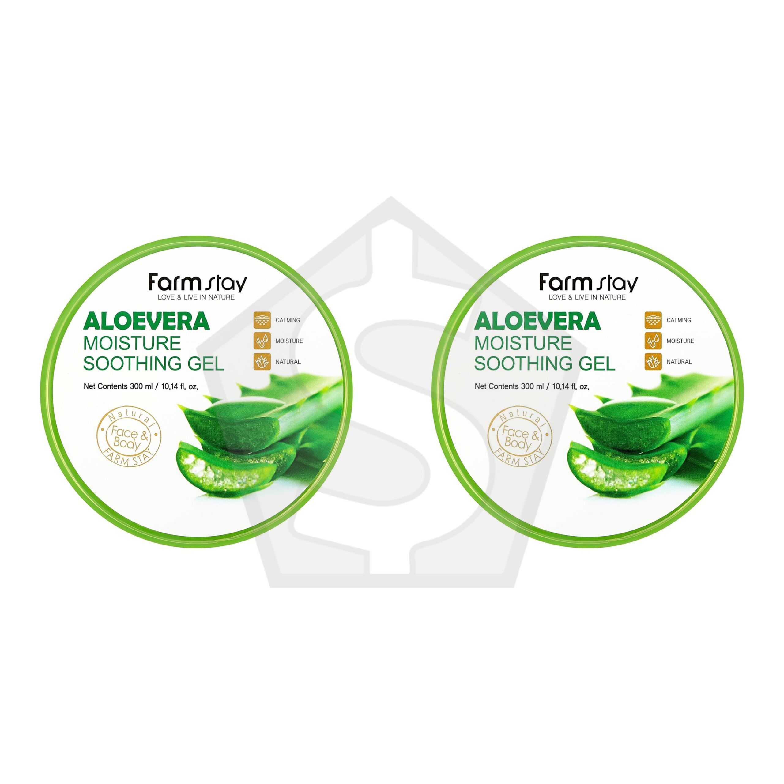 Bundle of 2 - FARMSTAY ALOEVERA MOISTURE SOOTHING GEL 300ML