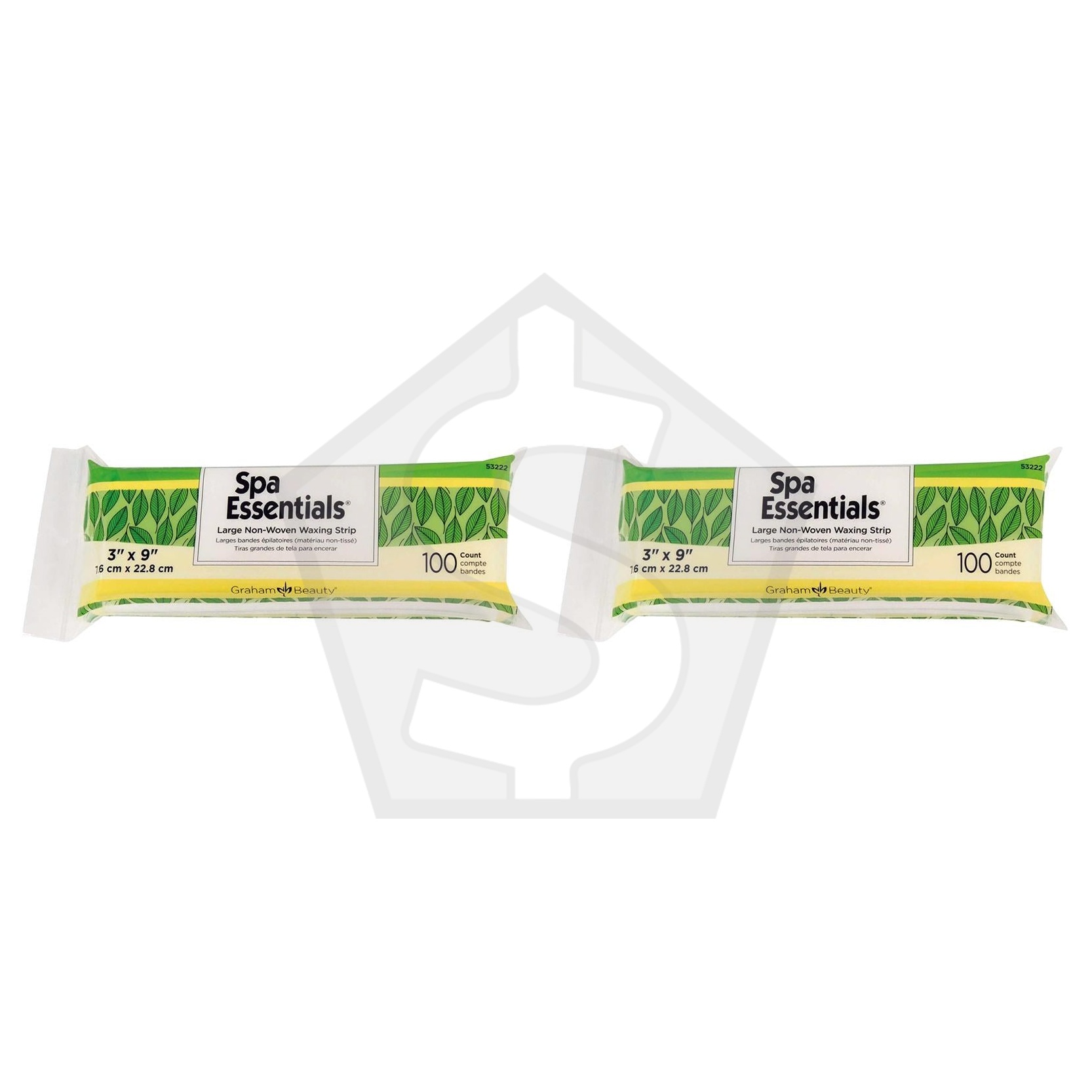 Bundle of 2 - GRAHAM BEAUTY Spa Essentials Large Non-Woven Waxing Strip (3" x 9") [100pcs/pk]
