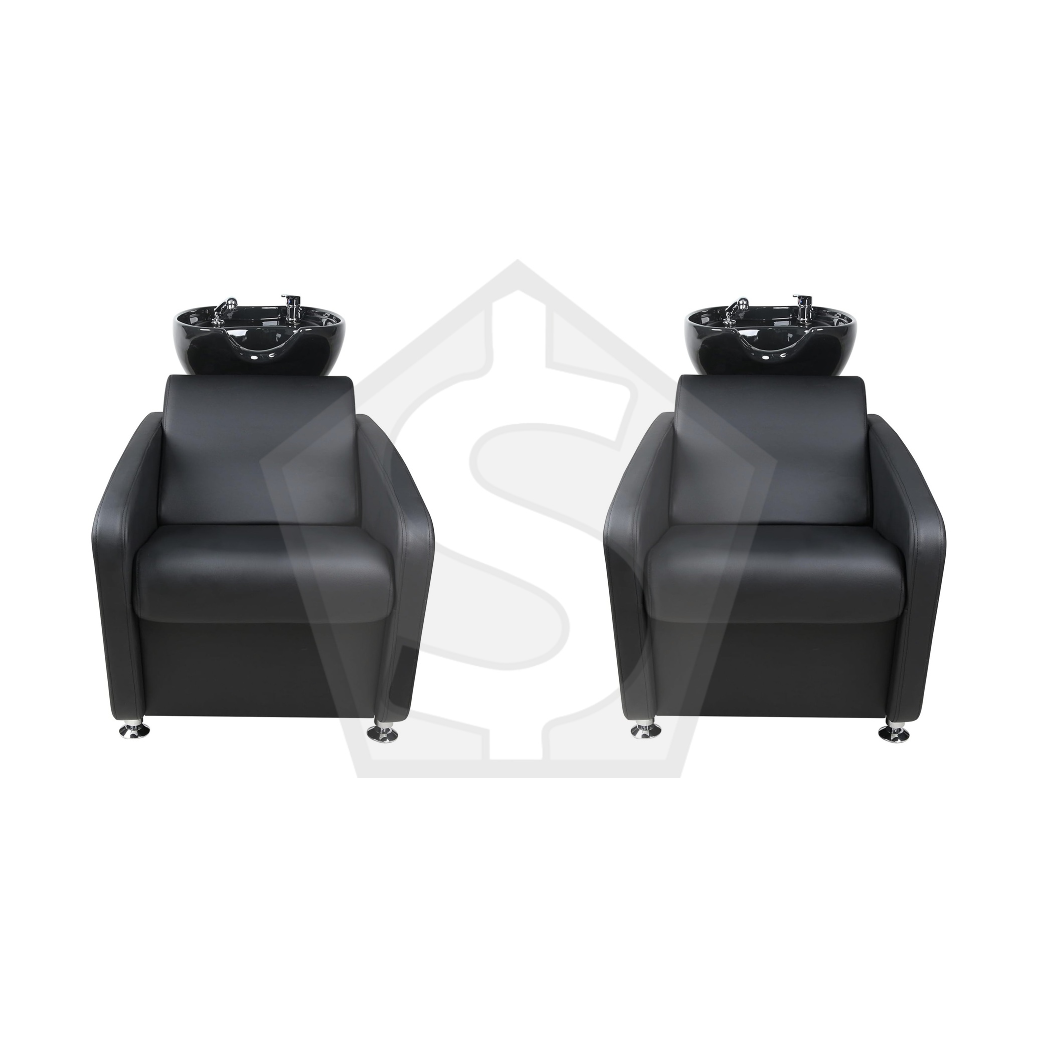 Bundle of 2 - Gen'C B?auty Salon Shampoo Chair Station Black SUM02