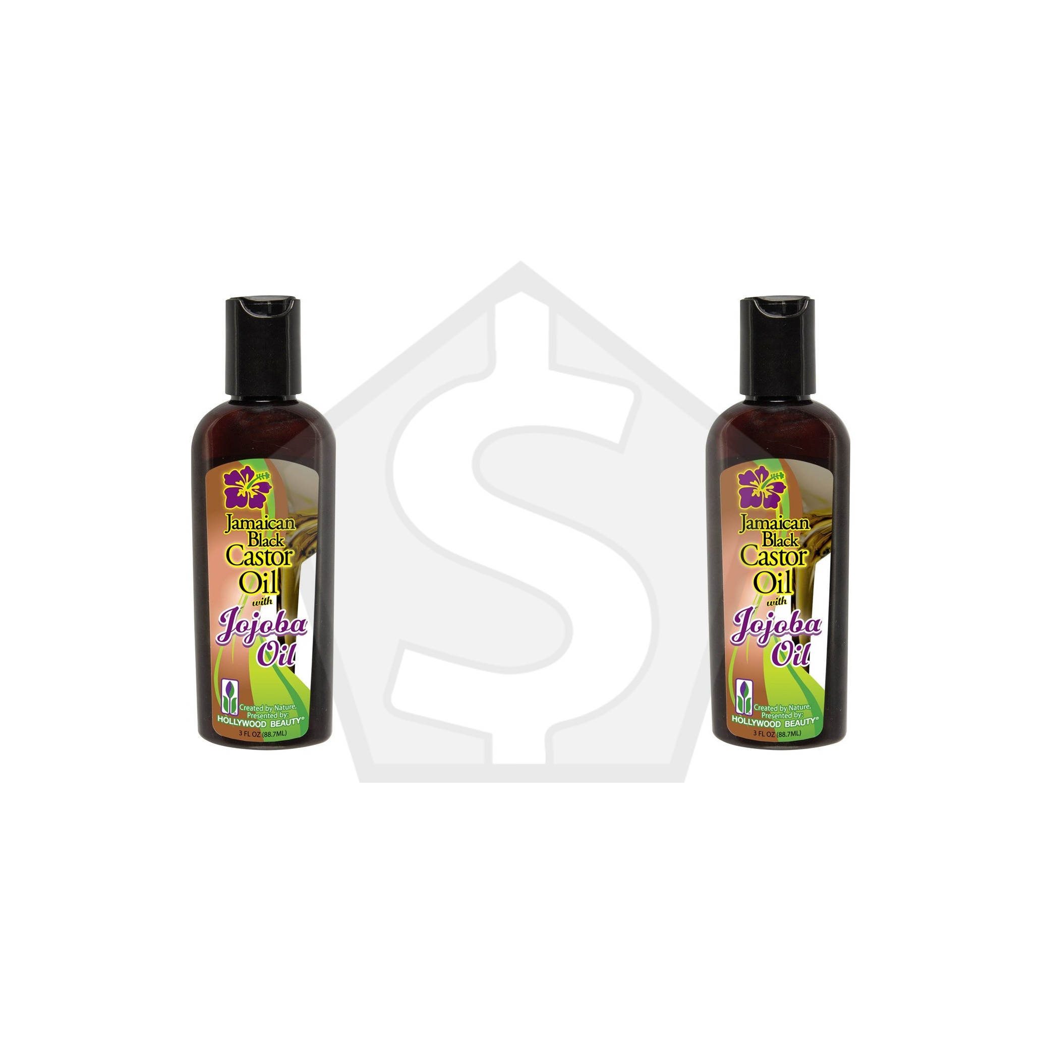 Bundle of 2 - HOLLYWOOD BEAUTY Jamaican Black Castor Oil (3oz) - Jojoba Oil