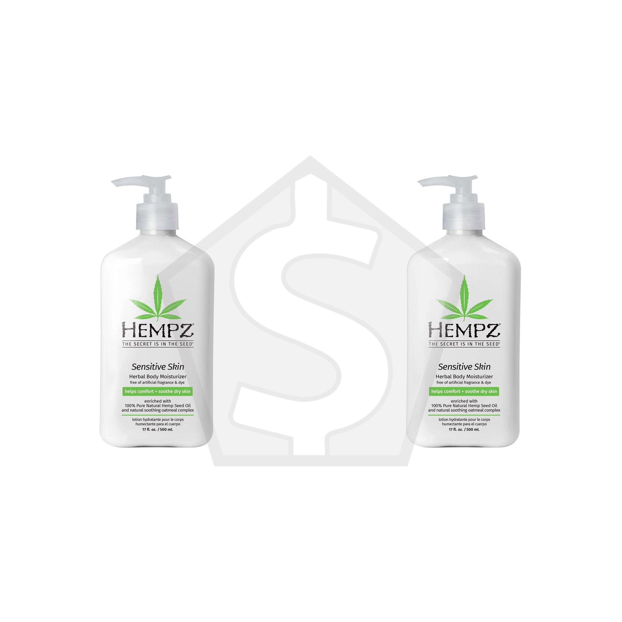 HEMPZ Sensitive Skin Herbal Body Moisturizer - 17oz - Pack of 2