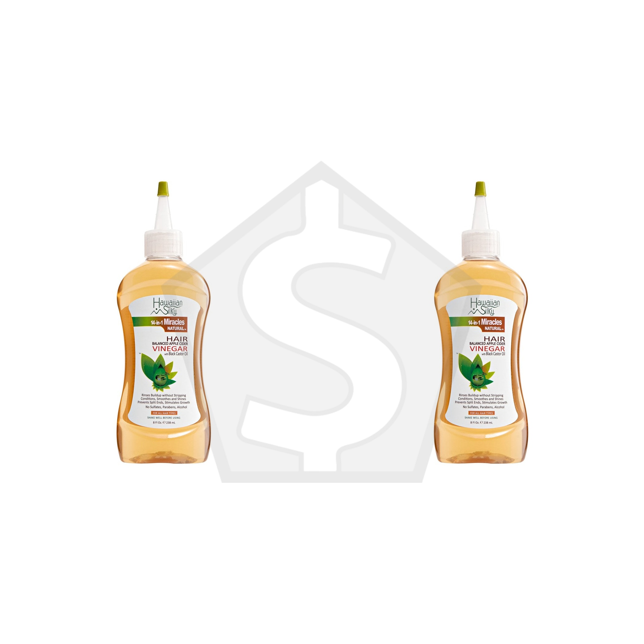 HAWAIIAN SILKY 14 In 1 Miracles Natural Hair Balanced Apple Cider Vinegar (8oz) - Pack of 2