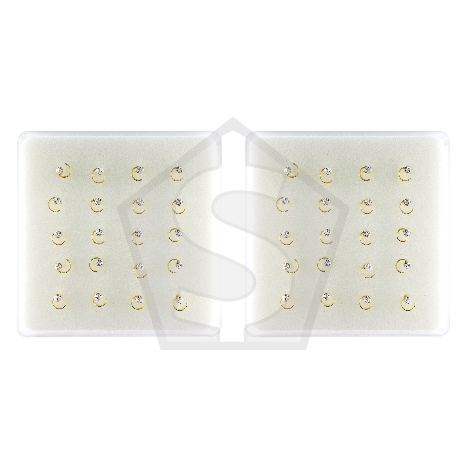 INTERVISION 925 Stering Silver Nose Stud - Gold / NP19009-6 - Pack of 2