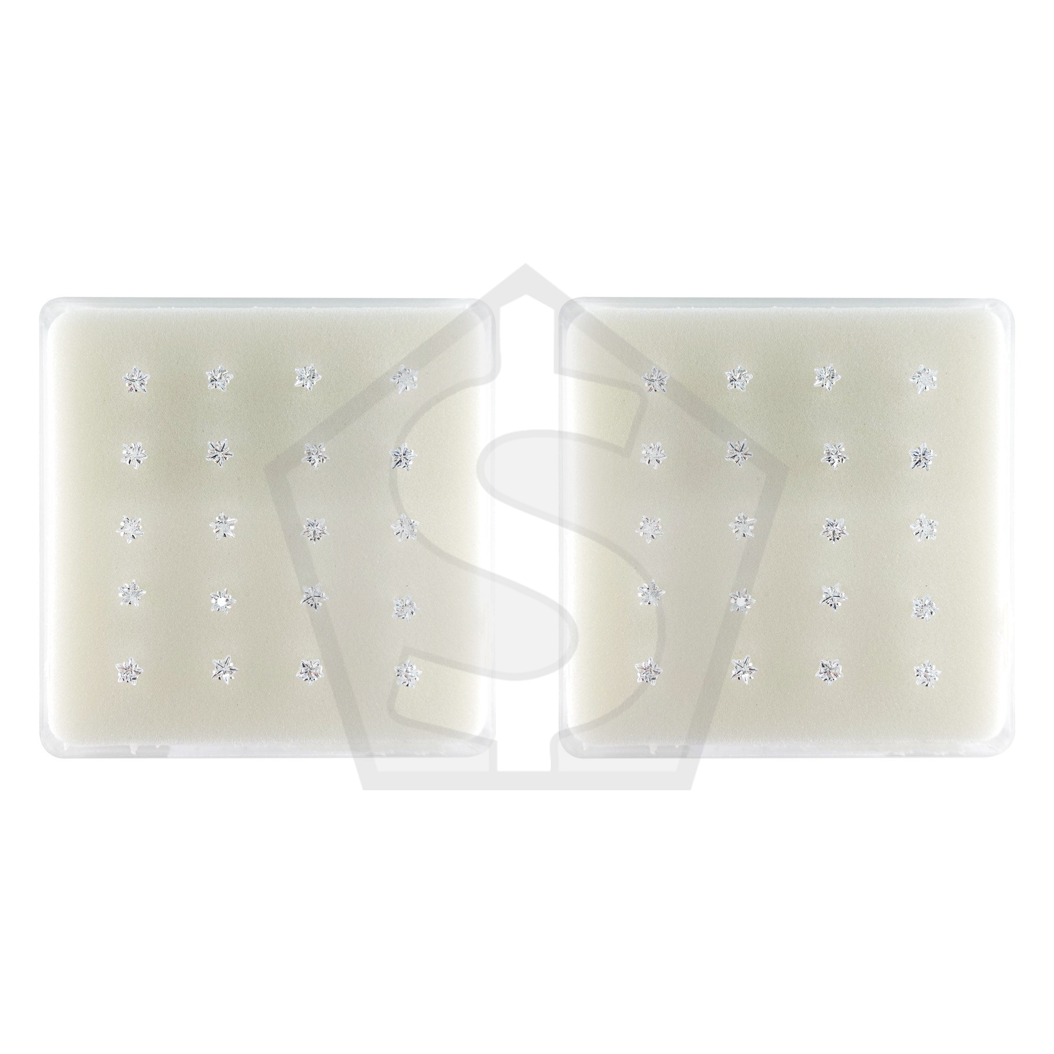 Bundle of 2 - INTERVISION 925 Silver Nose Stud with Cubic Zirconia, no tip, 3mm  19009-9AST (20pcs) - Silver