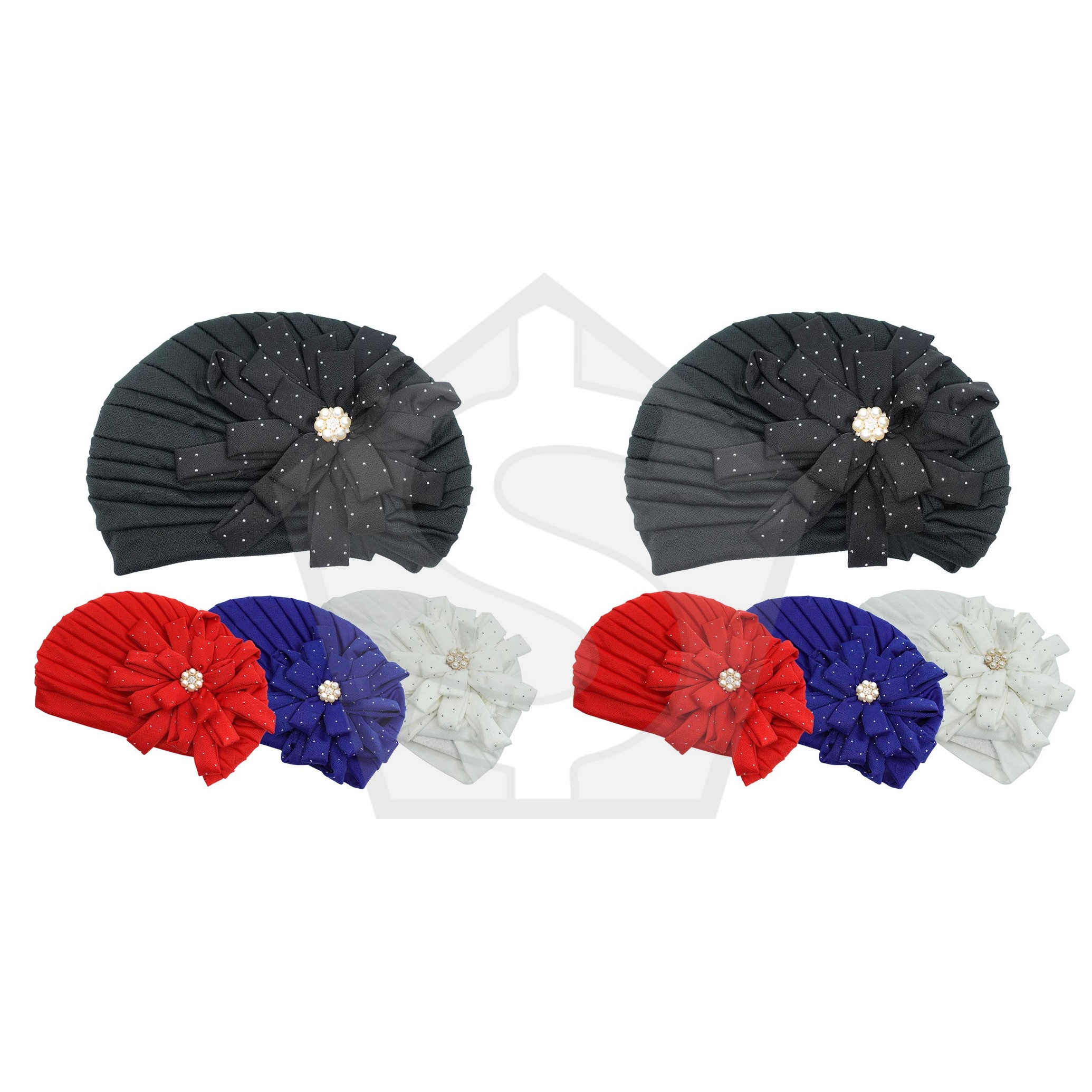 Bundle of 2 - INTERVISION Fashion Turban Head Wrap 60057 #Pearl