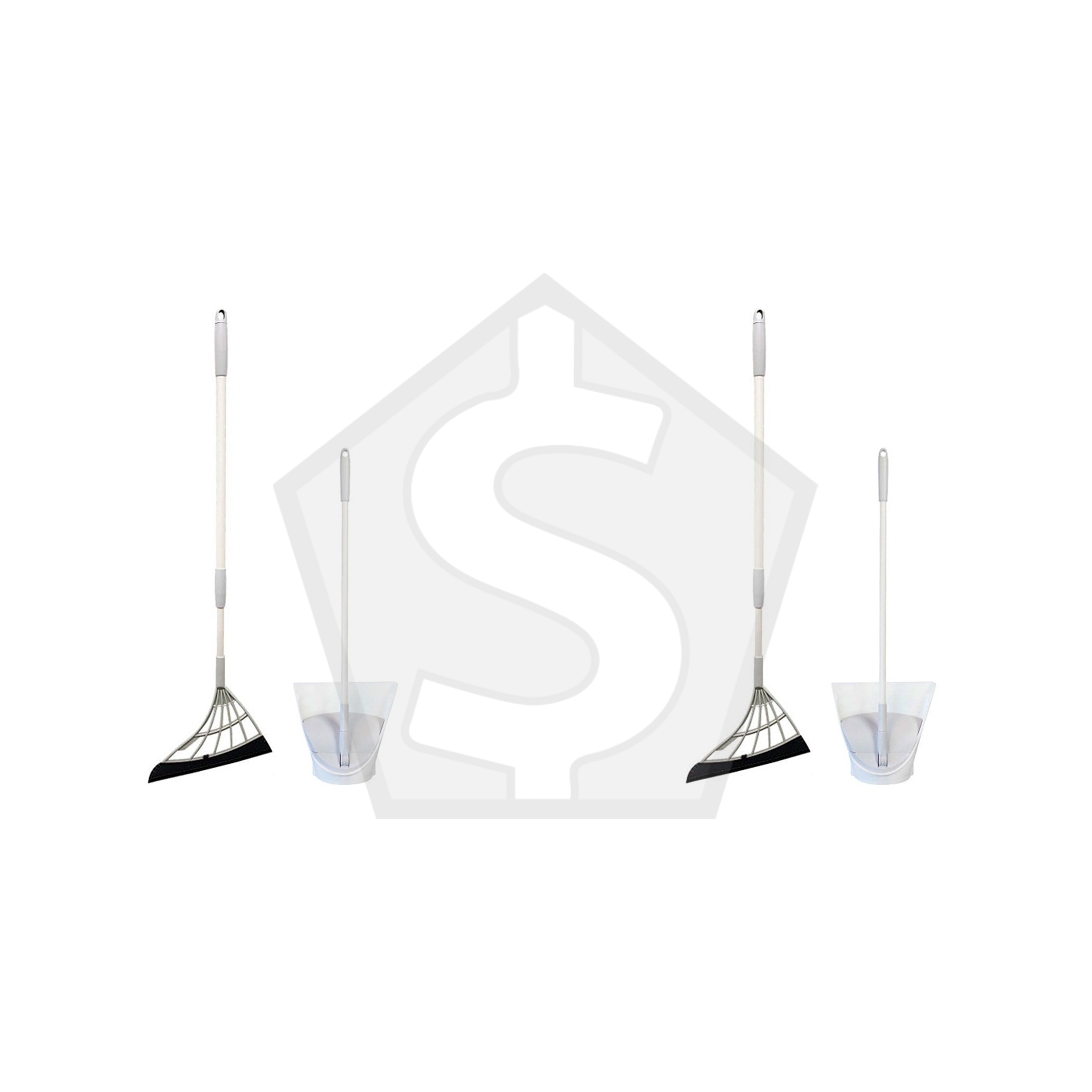 3JALBI Broom and Dust Pan Combo - Gray - Pack of 2