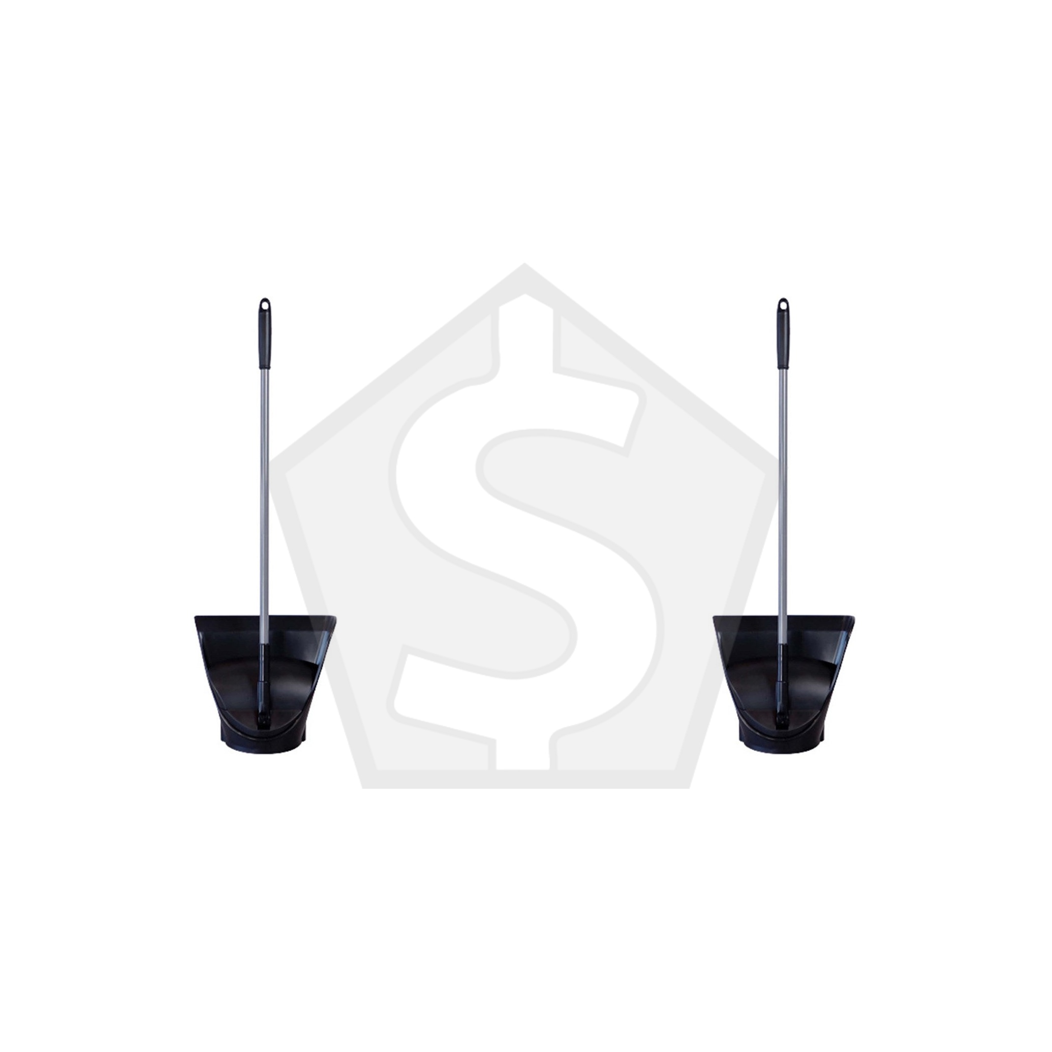 Bundle of 2 - 3JALBI Semi Automatic Dustpan - Black