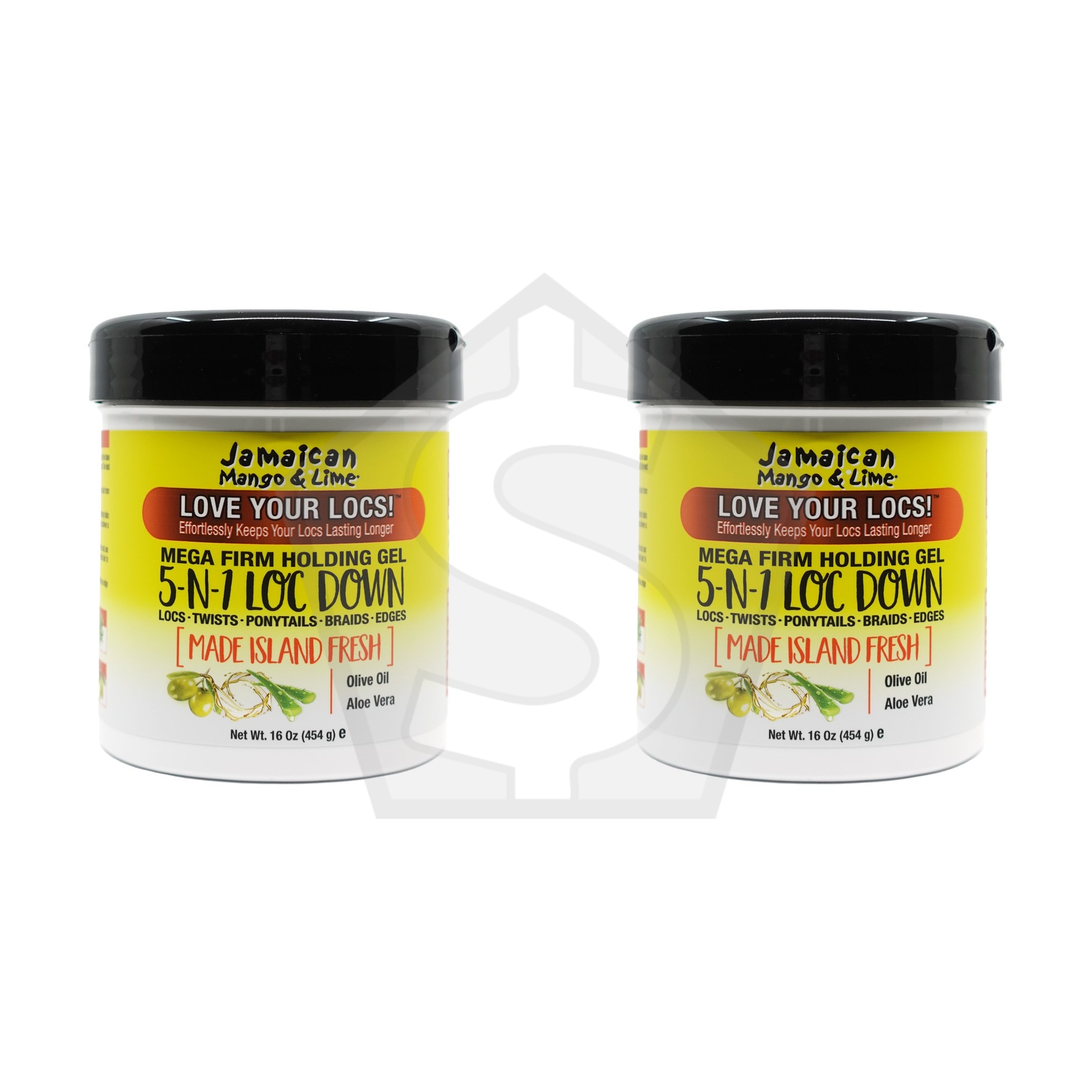 Bundle of 2 - JAMAICAN MANGO & LIME 5 In 1 Loc Down Mega Firm Holding Gel - 16oz