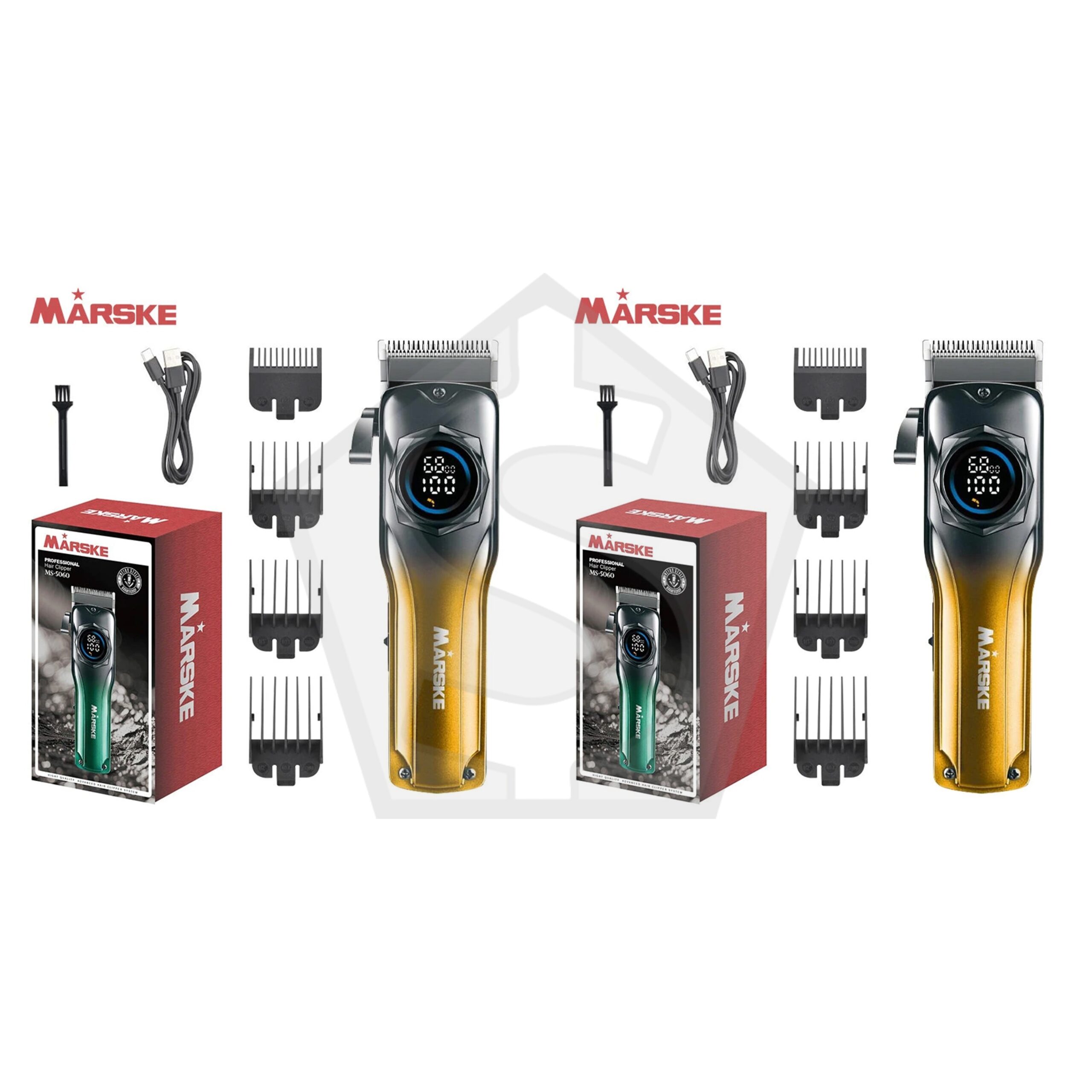 Bundle of 2 - MARSKE Professional Wireless Clipper - Gold
