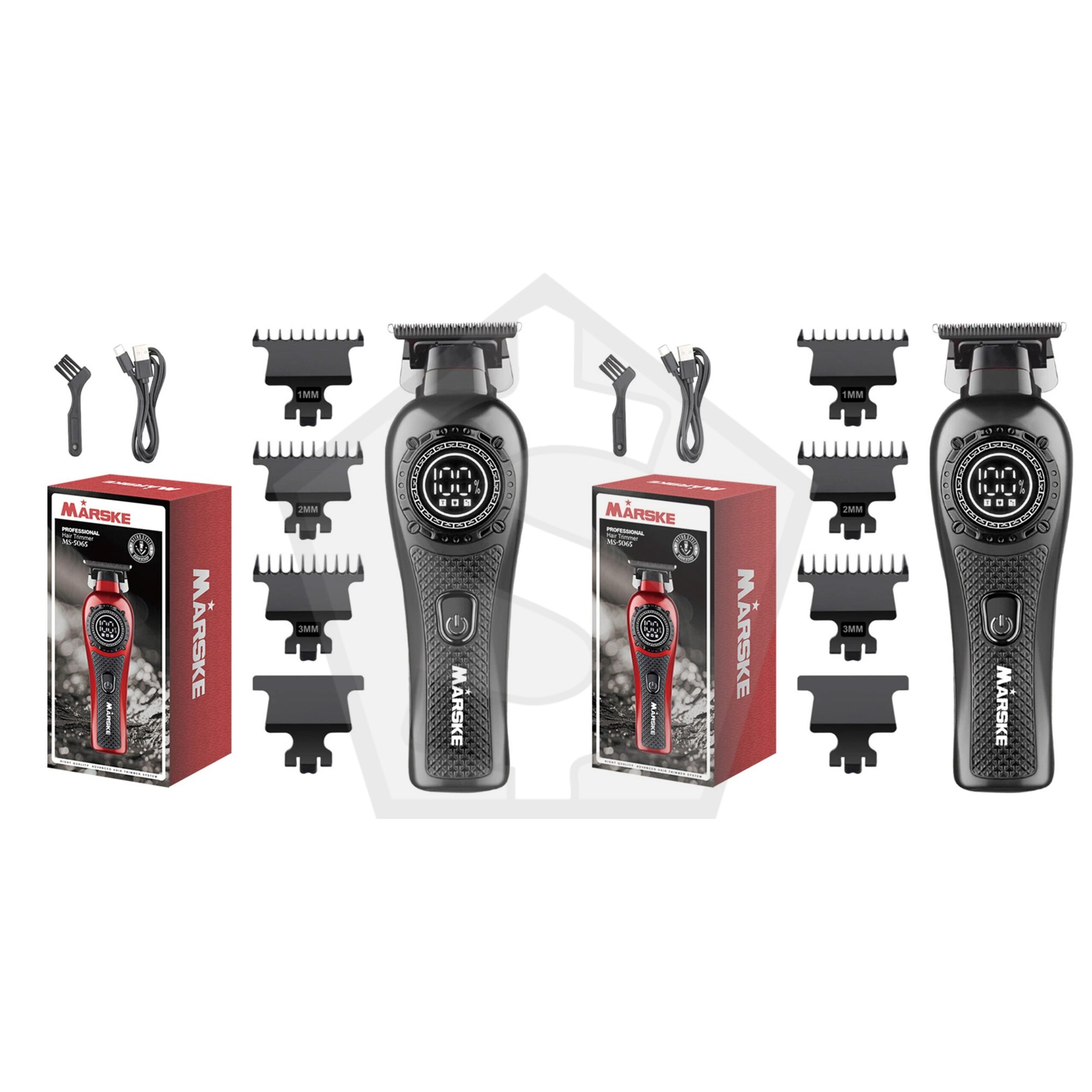 MARSKE Professional Wireless Trimmer - Black - Pack of 2