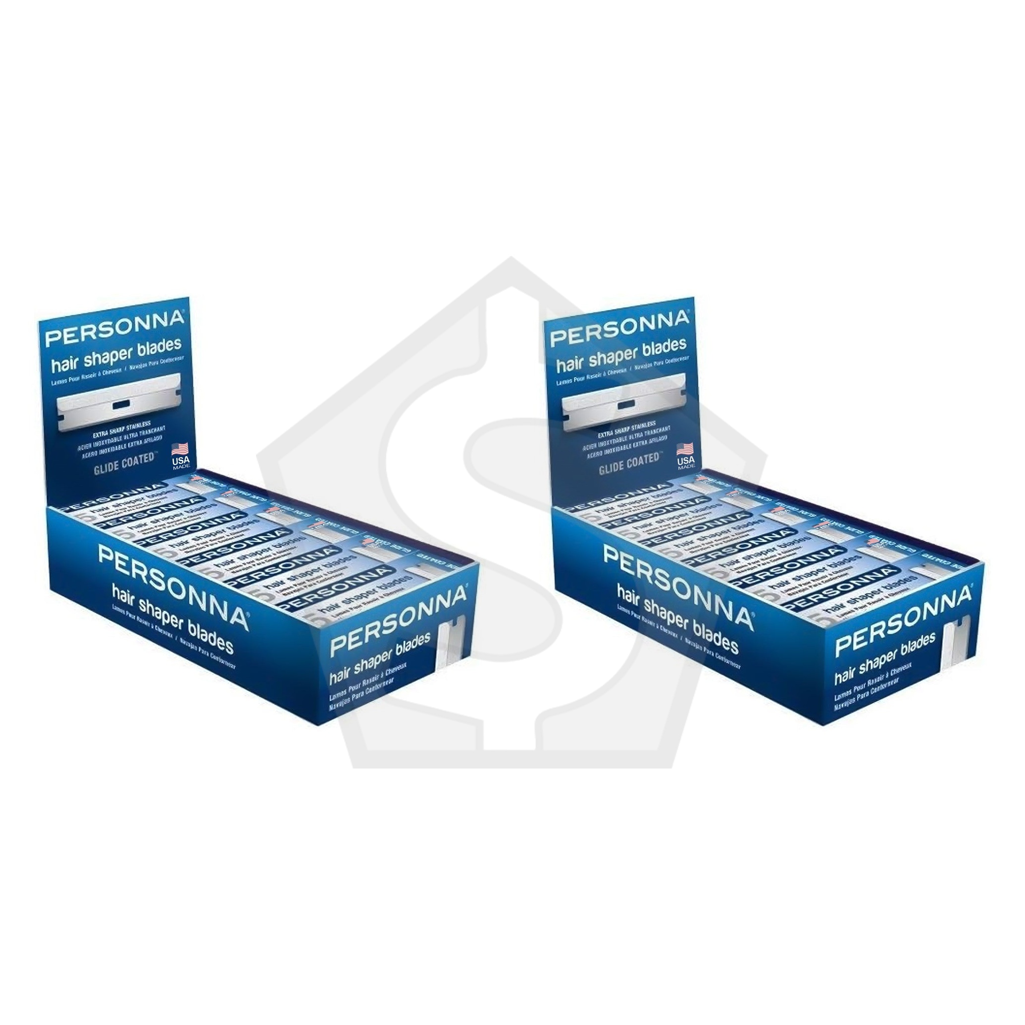 Bundle of 2 - PERSONNA 60pc Hair Shaper Blades [12 Packs of 5 Blades]