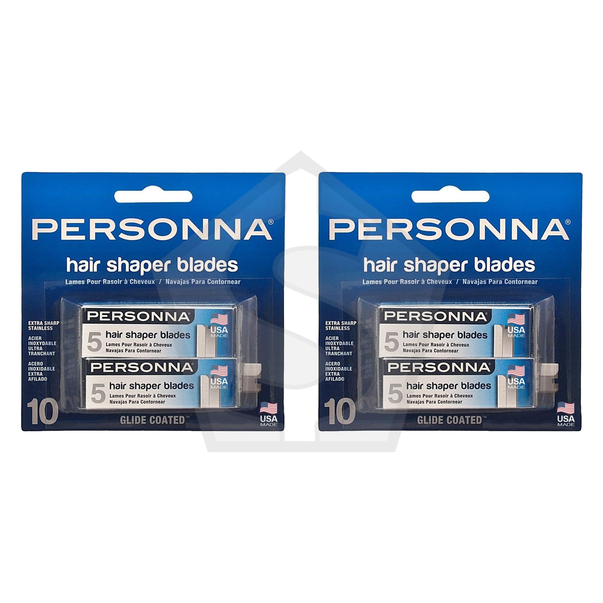 Bundle of 2 - PERSONNA 10pc Hair Shaper Blades [2 Packs of 5 Blades]