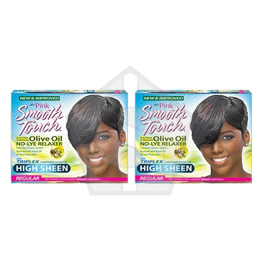 Bundle of 2 - PINK Smooth Touch No-Lye Relaxer Kit [Regular]