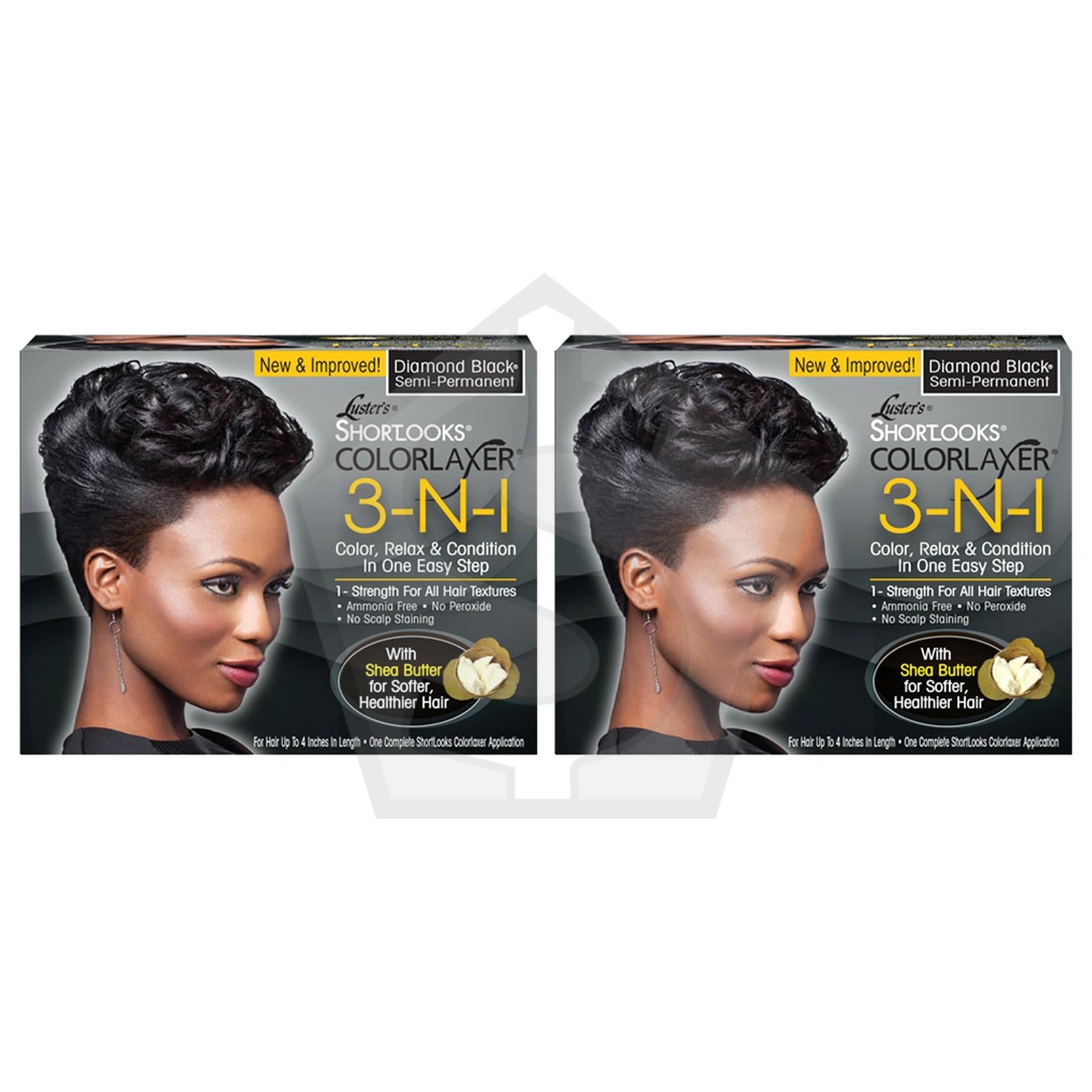 Bundle of 2 - PINK Shortlooks Colorlaxer Relaxer Kit [Diamond Black]