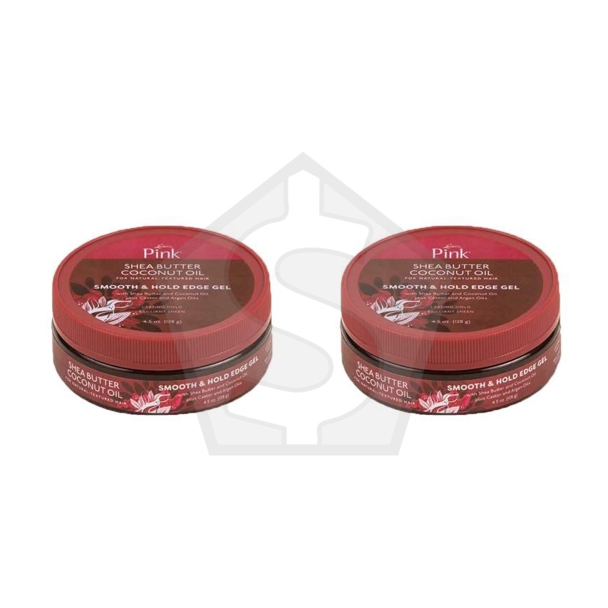 Bundle of 2 - PINK Shea Butter Coconut Oil Smooth & Hold Edge Gel (4.5oz)