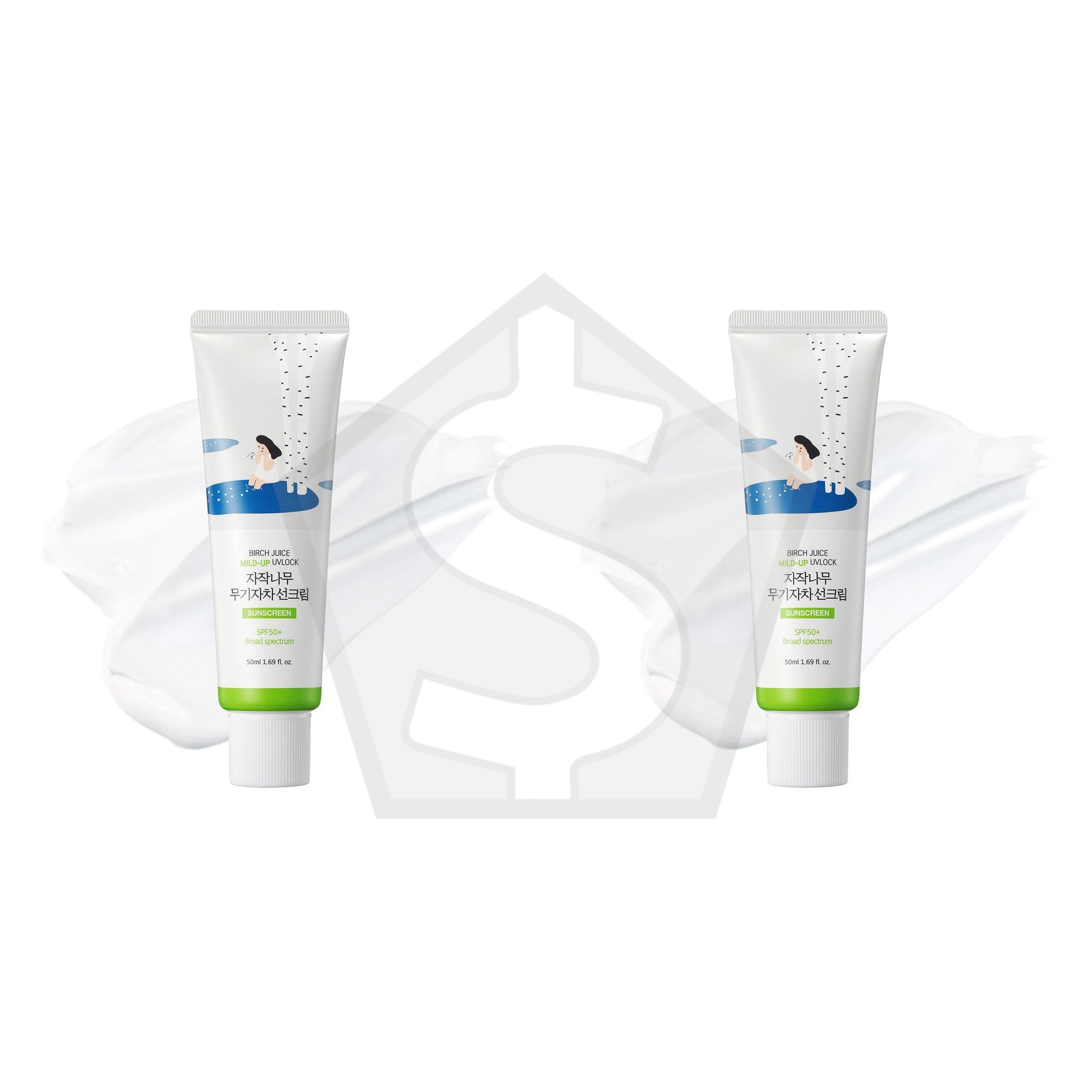 Bundle of 2 - ROUND LAB Birch Mild-Up Sunscreen UVLock SPF 50+ Broad Spectrum (50ml/1.69oz)