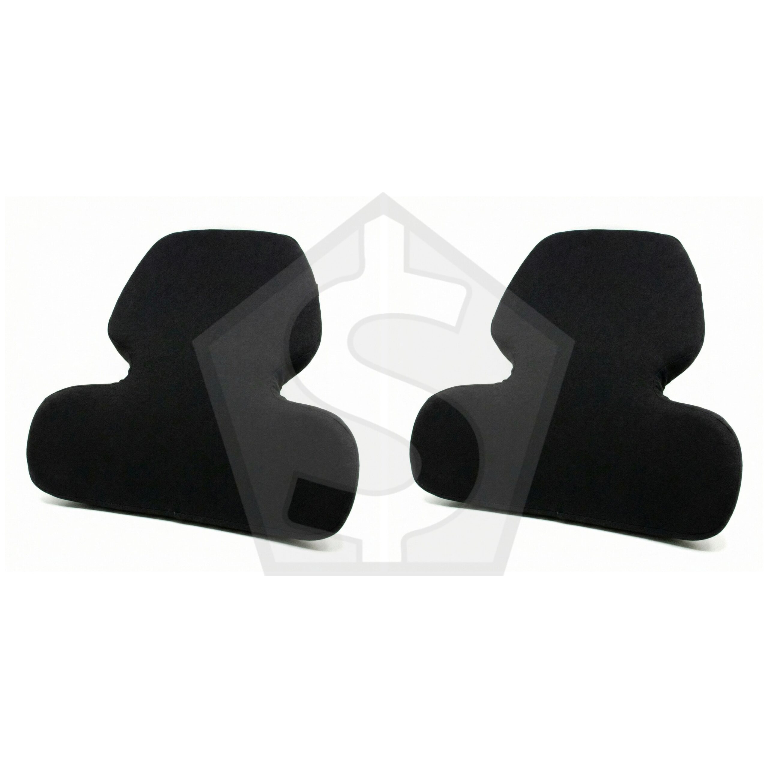 Bundle of 2 - Intervision Contoured Memory Foam Back Support Cushion - Black