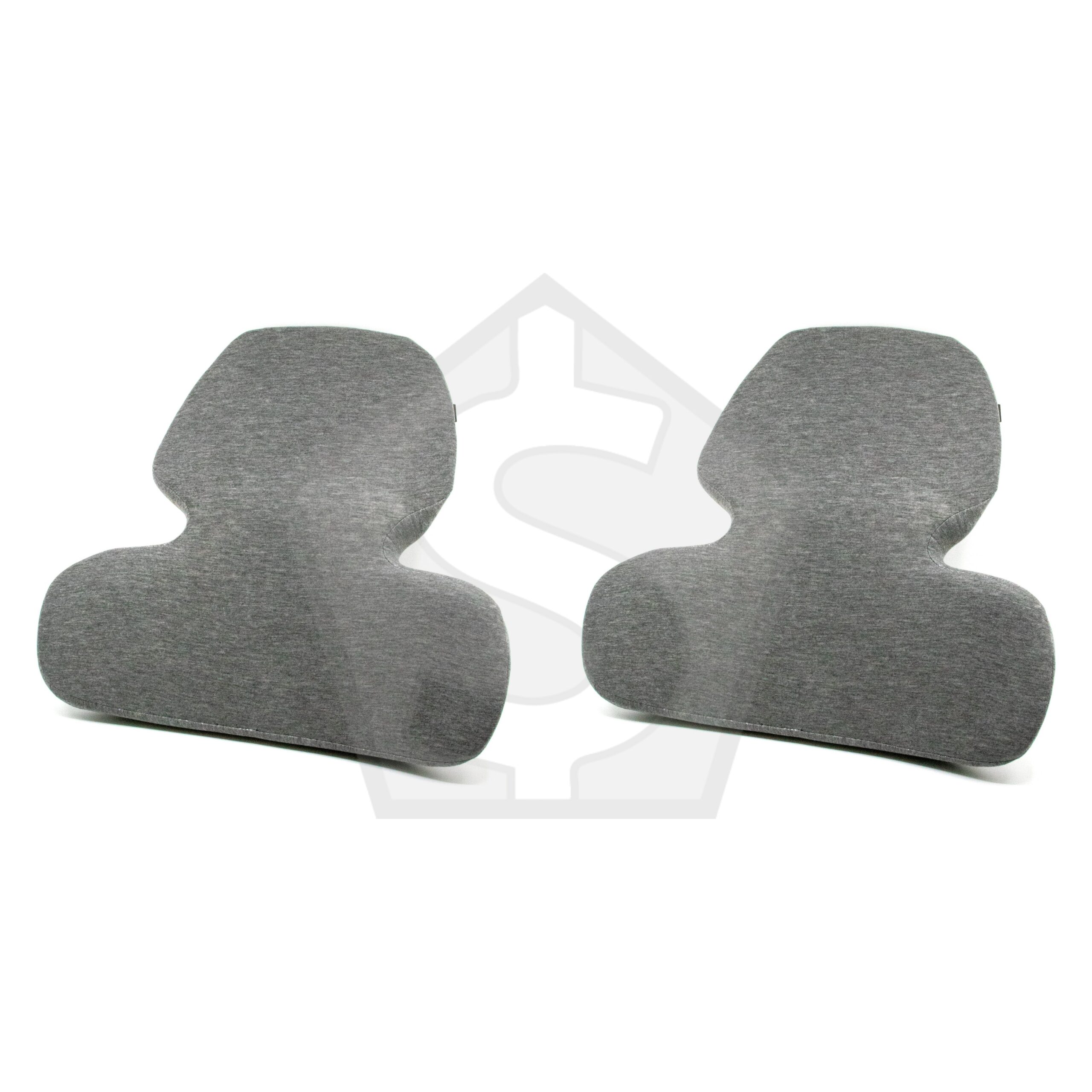 Intervision Contoured Memory Foam Back Support Cushion - Grey - Pack of 2